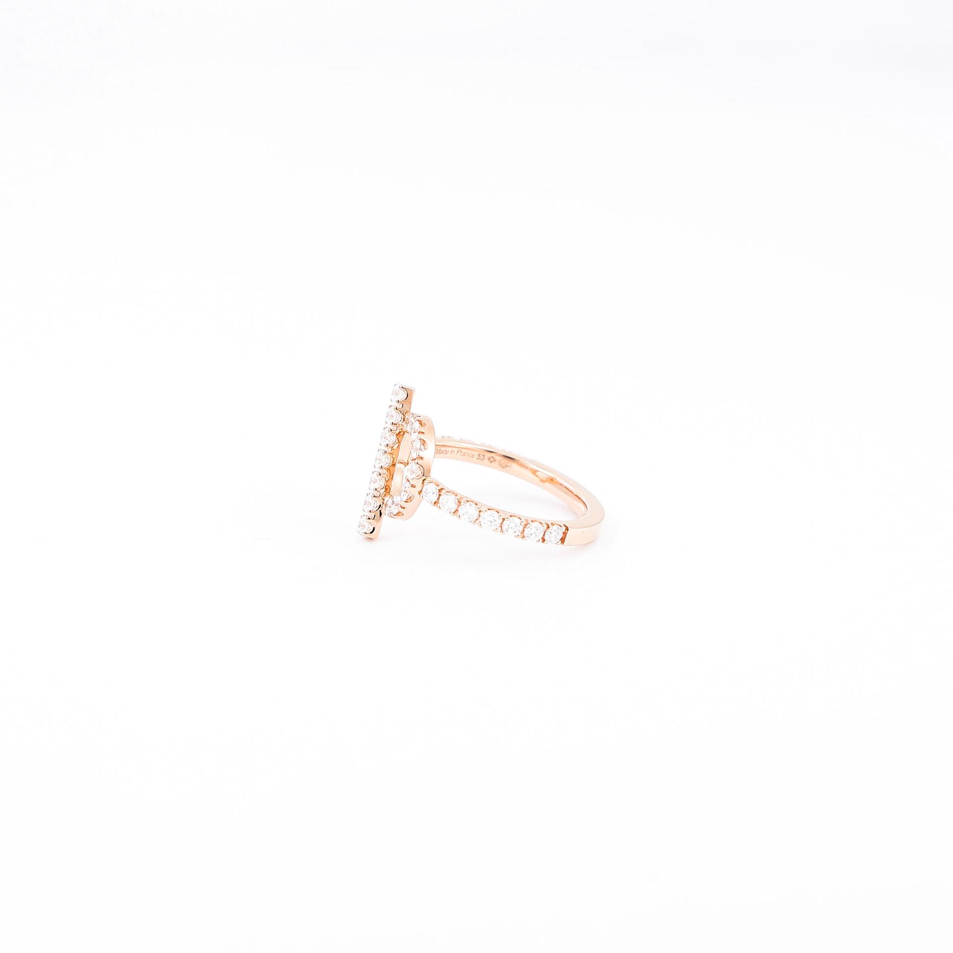 Brand New ( Rank N ) HERMÈS Finesse Ring Rose Gold 18K Rose Gold Diamond Rose Gold hardware - 5