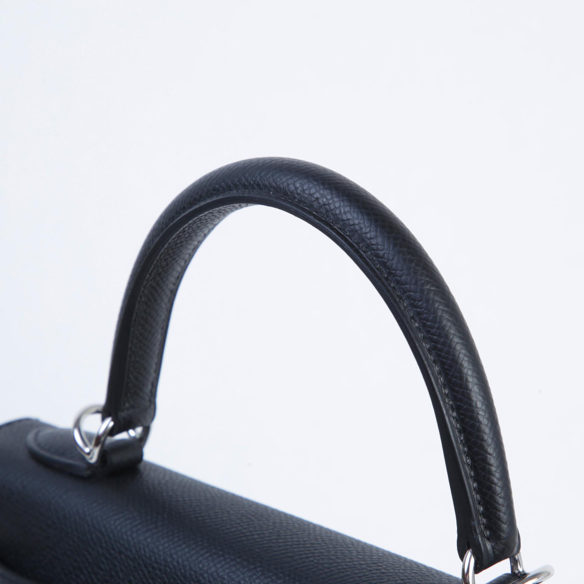 Brand New ( Rank N ) HERMÈS Kelly 25 Sellier Noir (89) Epsom Palladium hardware K (2025) - 3
