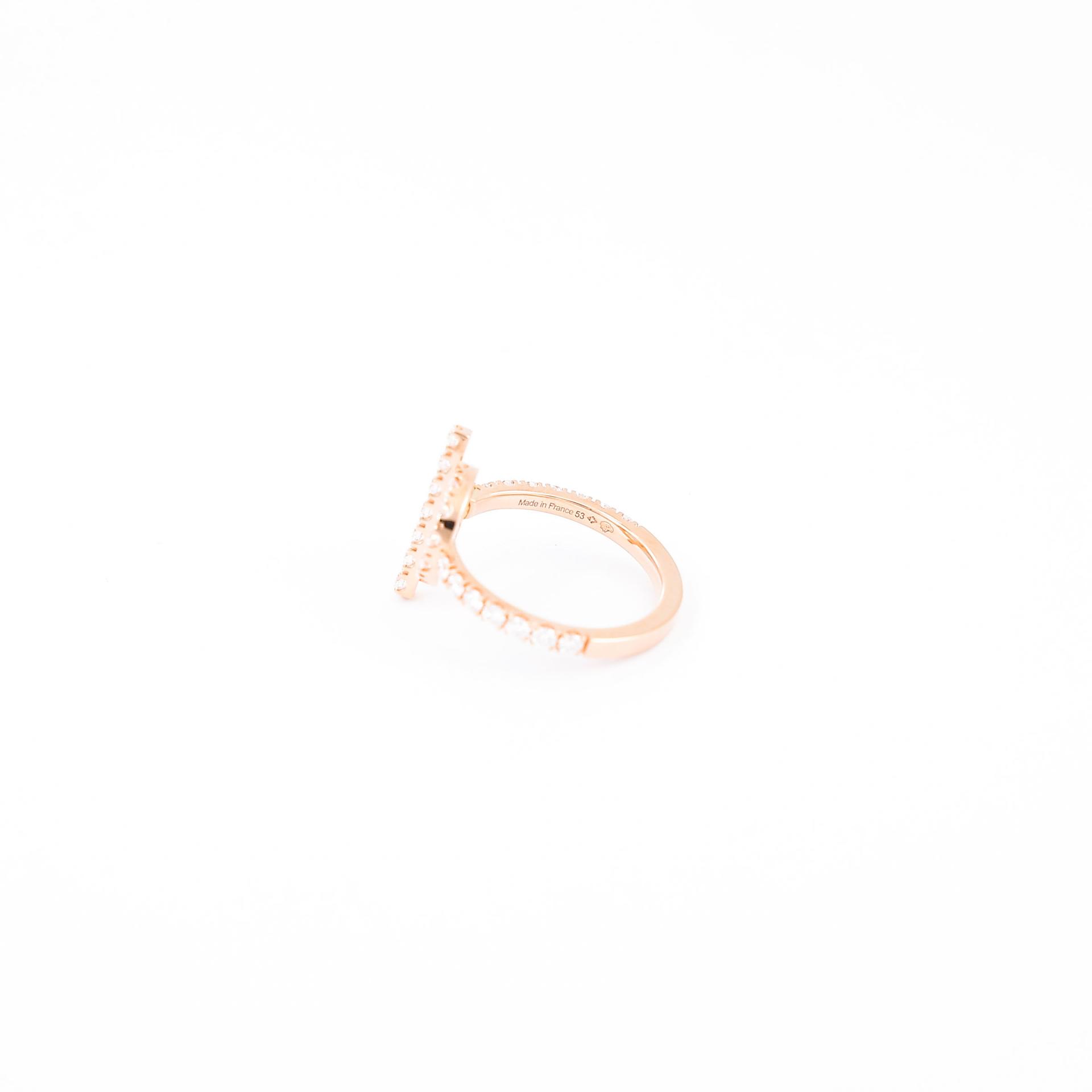 Brand New ( Rank N ) HERMÈS Finesse Ring Rose Gold 18K Rose Gold Diamond Rose Gold hardware - 9