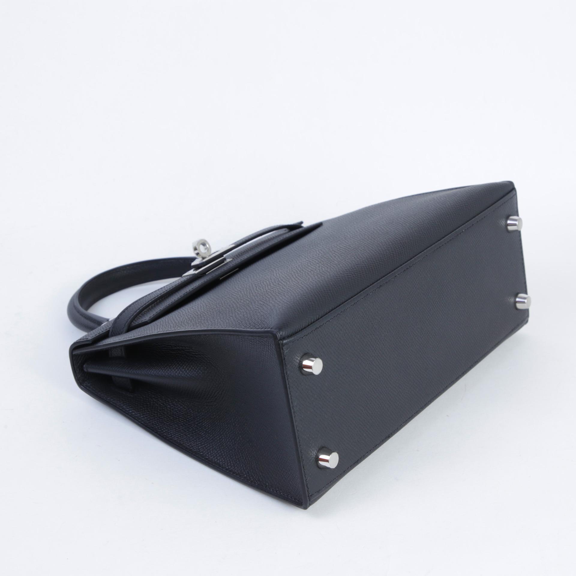 Brand New ( Rank N ) HERMÈS Kelly 25 Sellier Noir (89) Epsom Palladium hardware K (2025) - 4