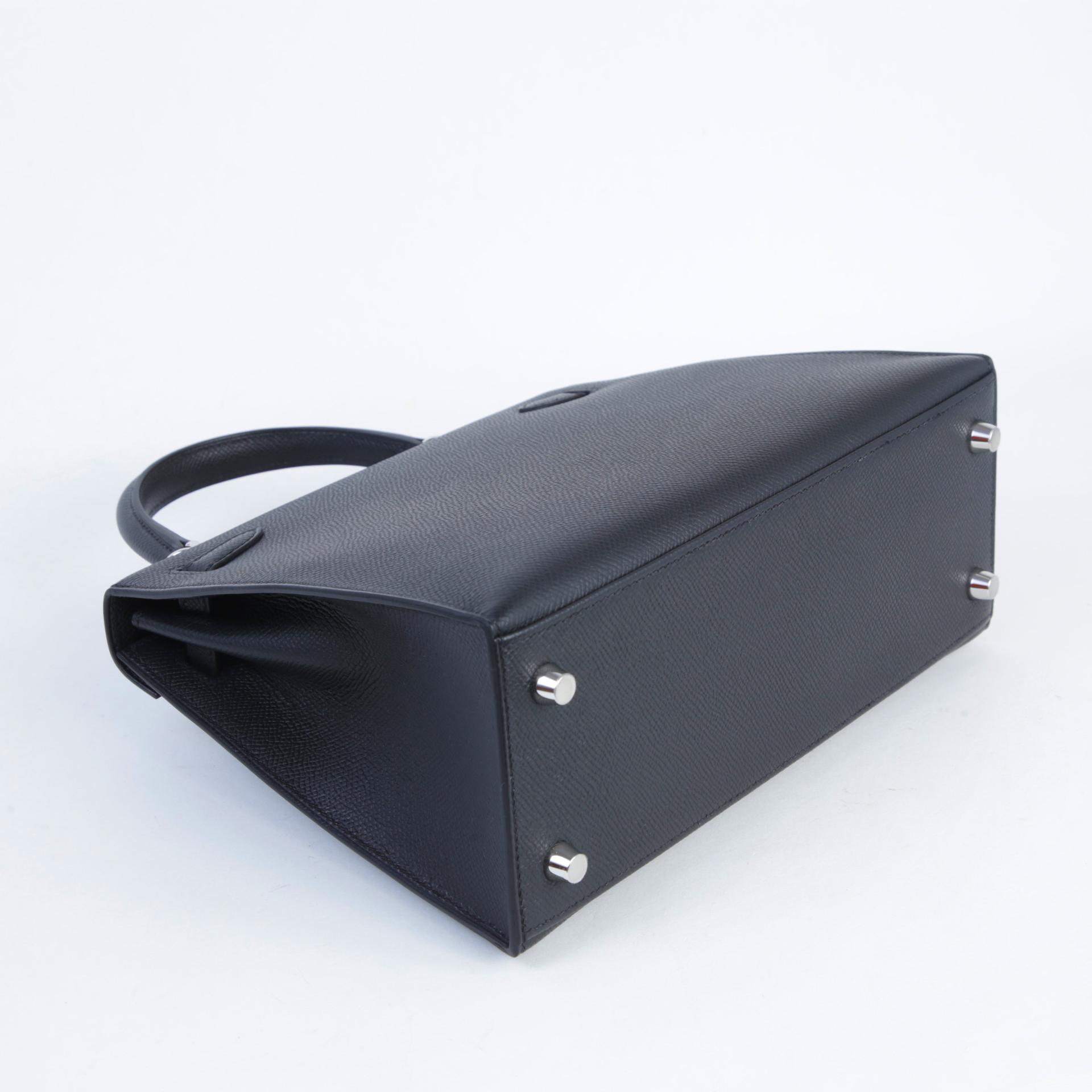 Brand New ( Rank N ) HERMÈS Kelly 25 Sellier Noir (89) Epsom Palladium hardware K (2025) - 6
