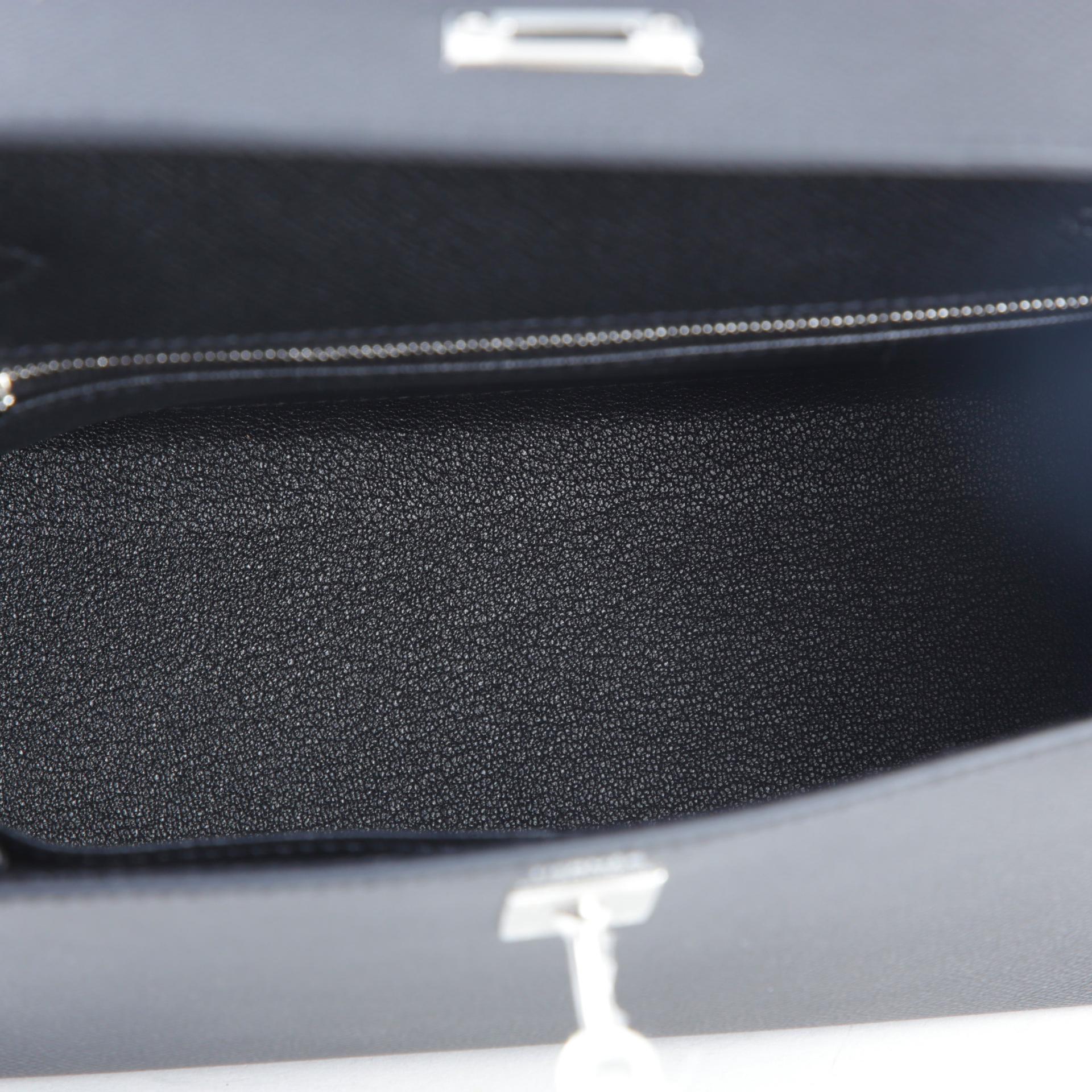 Brand New ( Rank N ) HERMÈS Kelly 25 Sellier Noir (89) Epsom Palladium hardware K (2025) - 10