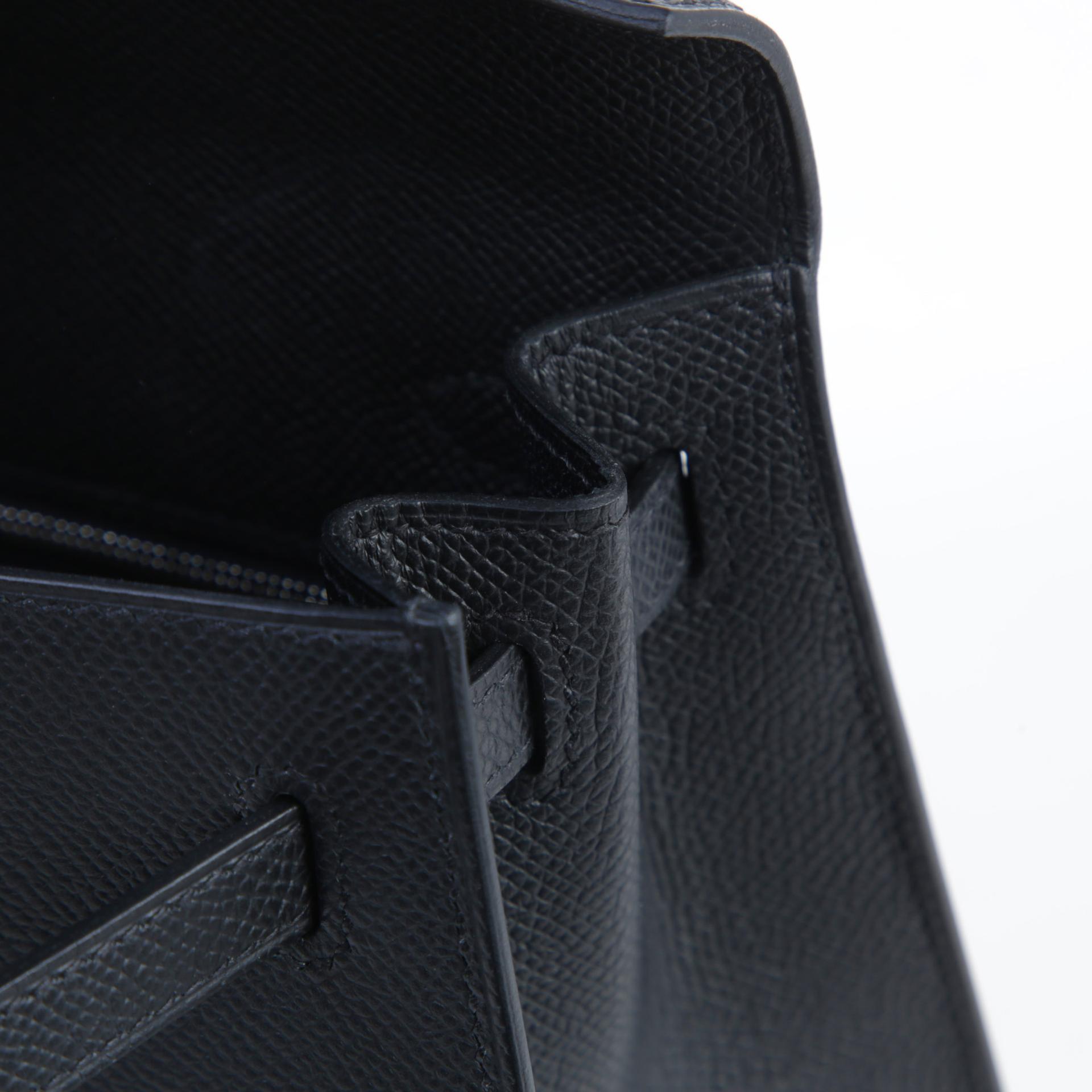 Brand New ( Rank N ) HERMÈS Kelly 25 Sellier Noir (89) Epsom Palladium hardware K (2025) - 11