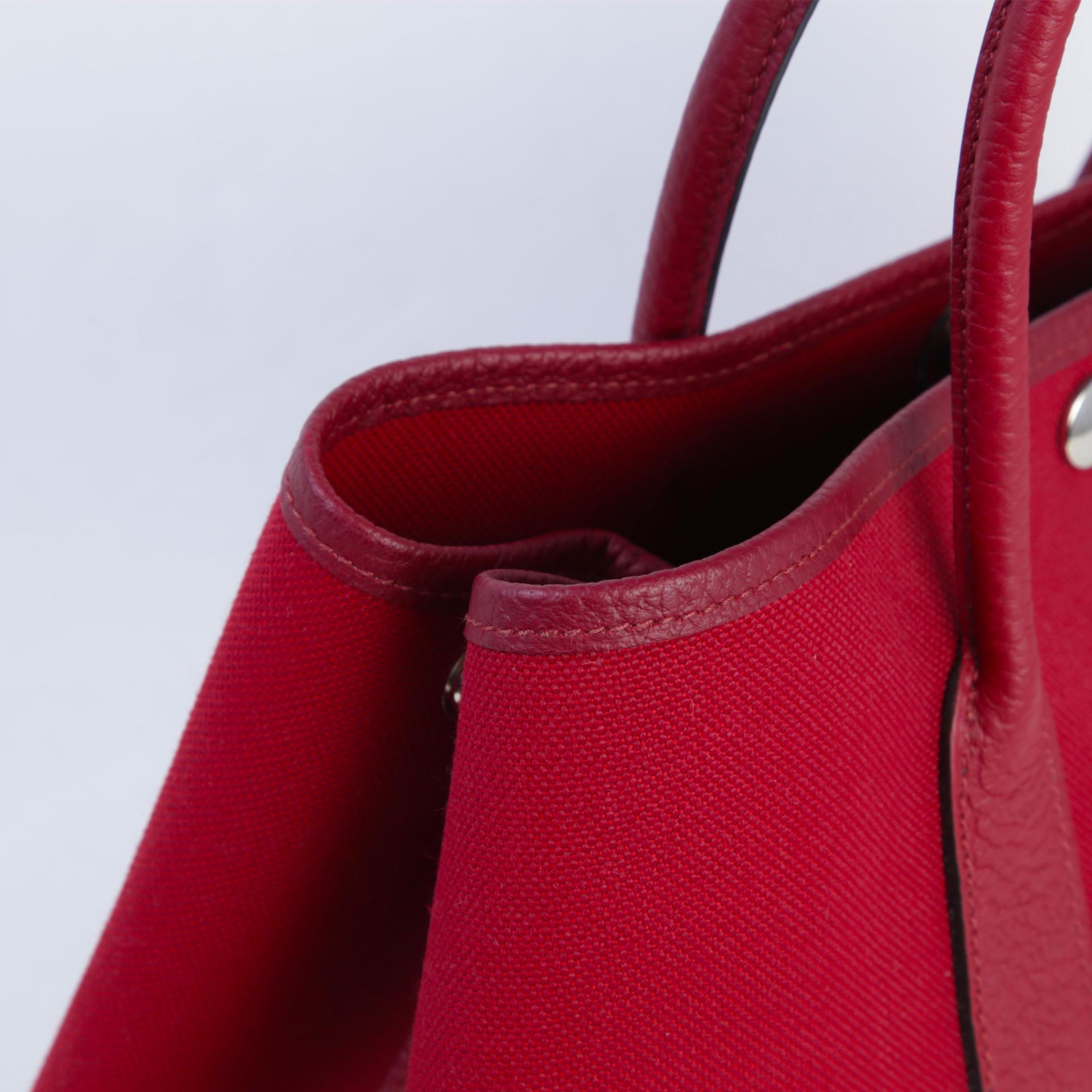 ランク A HERMÈS エルメス ガーデンパーティー TPM ルージュガランス (54) ネゴンダ トワルアッシュ シルバー金具 A刻印 (2017) - 10