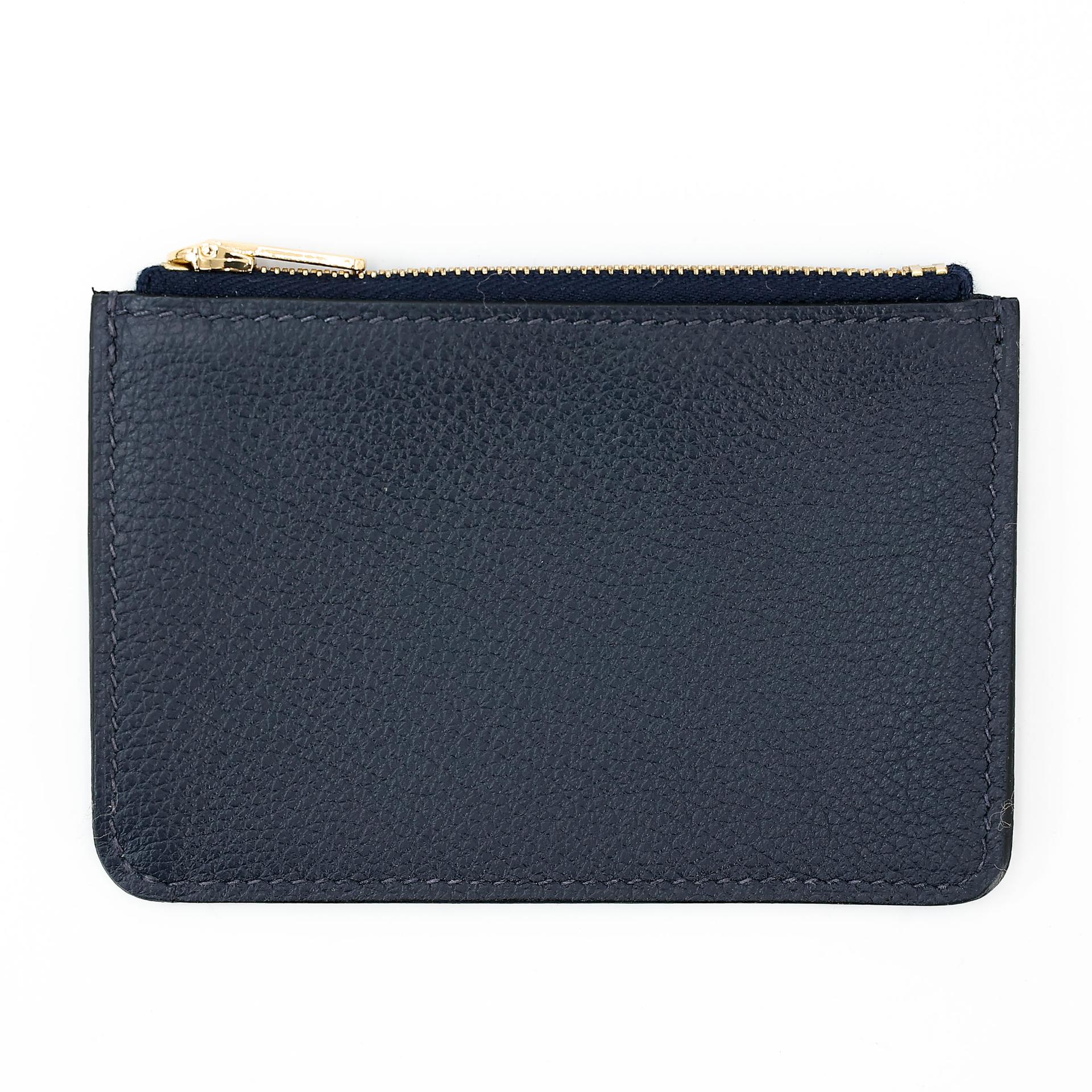 Unused ( Rank NS ) HERMÈS Constance Slim Wallet Bleu Nuit (2Z) Evercolor Gold hardware U (2022) - 18