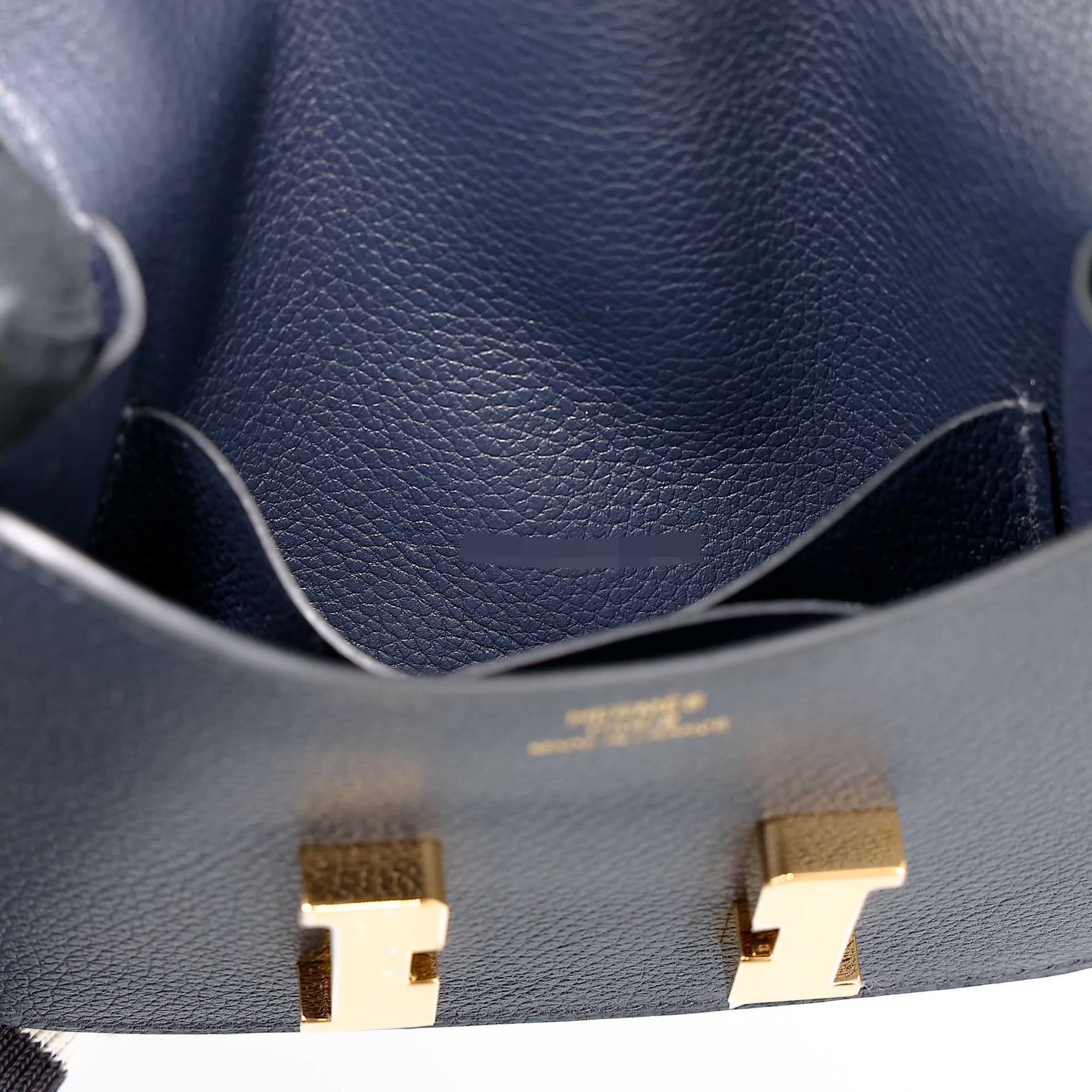 Unused ( Rank NS ) HERMÈS Constance Slim Wallet Bleu Nuit (2Z) Evercolor Gold hardware U (2022) - 14