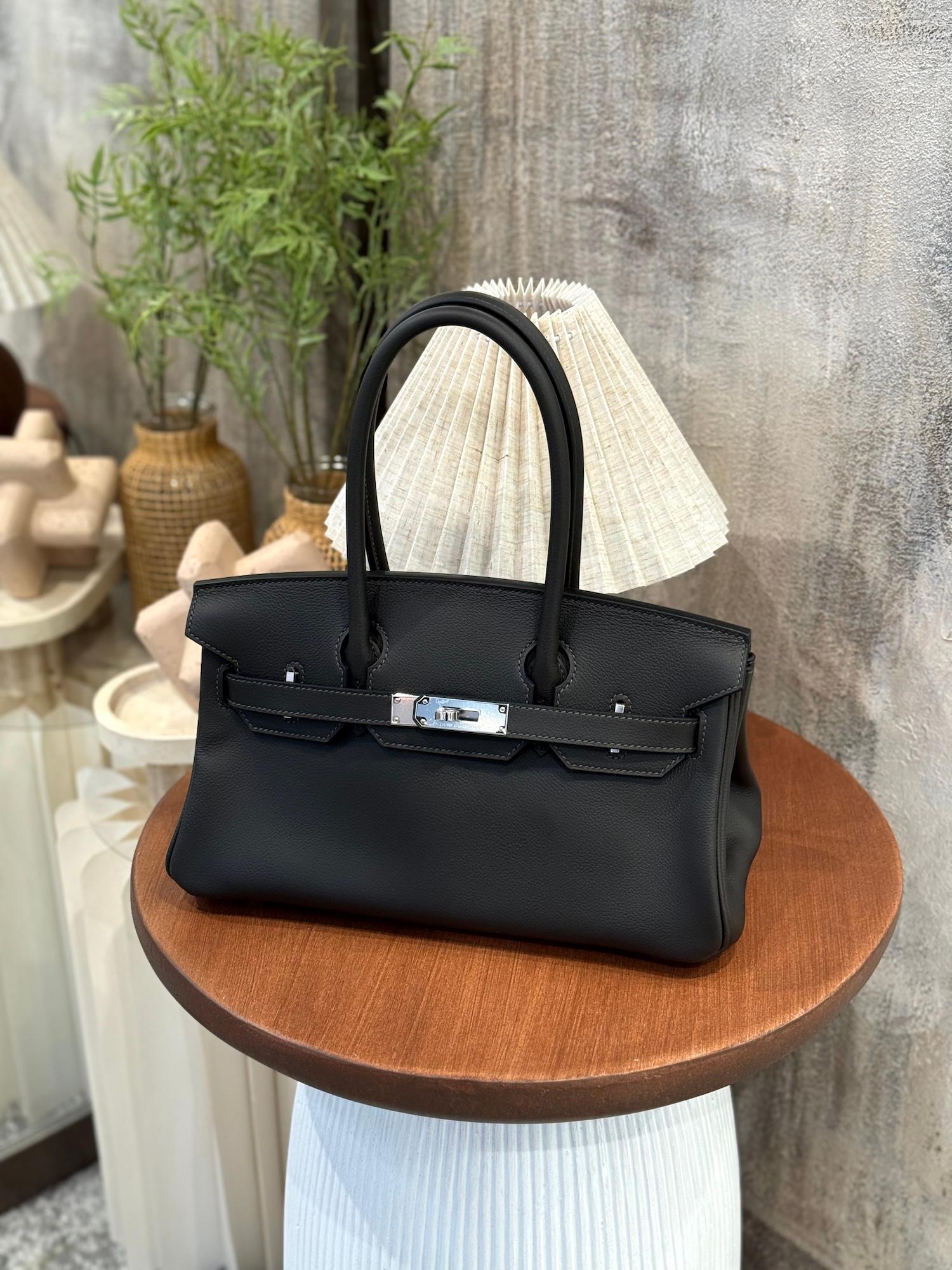 Brand New ( Rank N ) HERMÈS Birkin Shoulder Light 29 Vert Bronze (60) Evercolor Palladium hardware K (2025) - 4