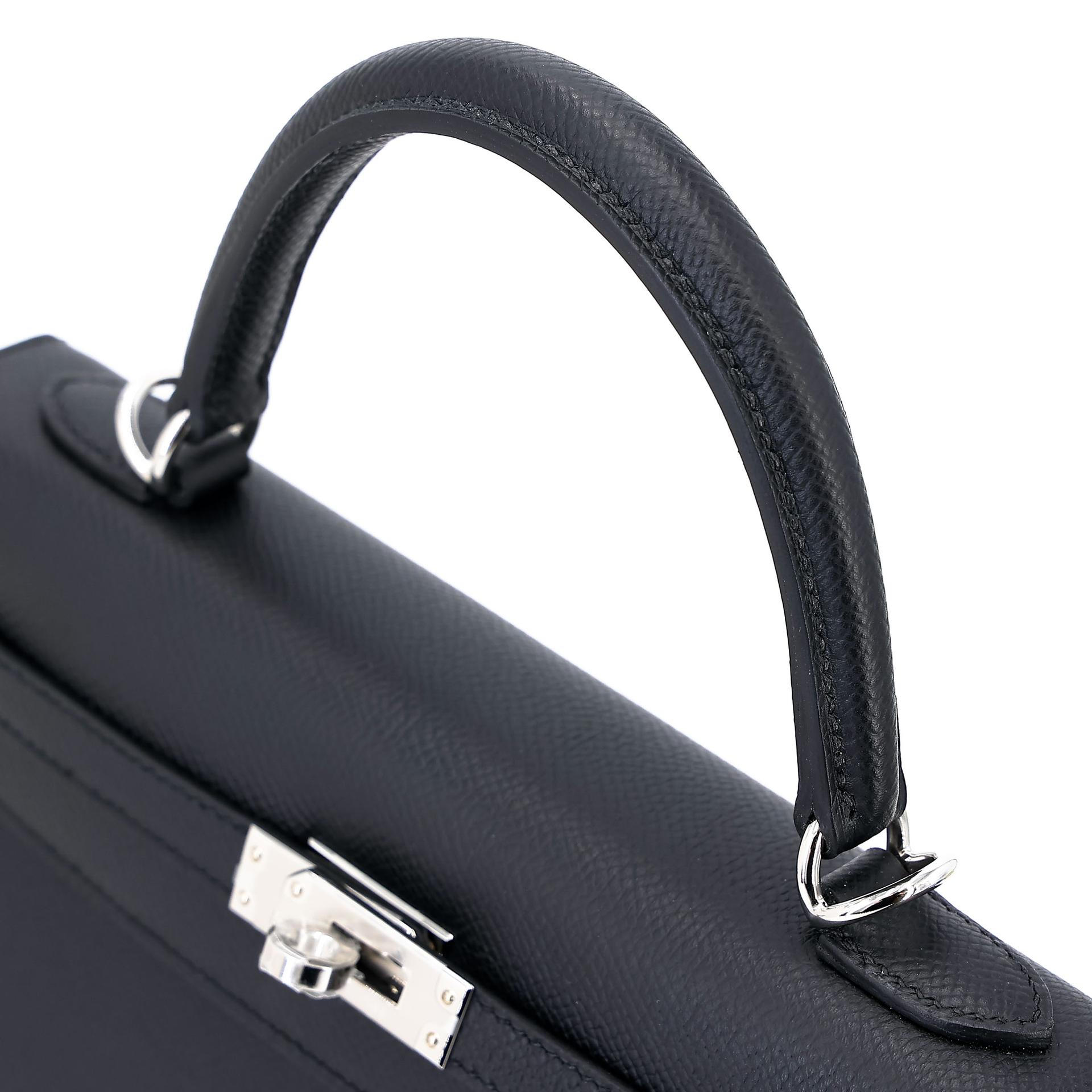 Brand New ( Rank N ) HERMÈS Kelly 25 Sellier Noir (89) Epsom Palladium hardware K (2025) - 5