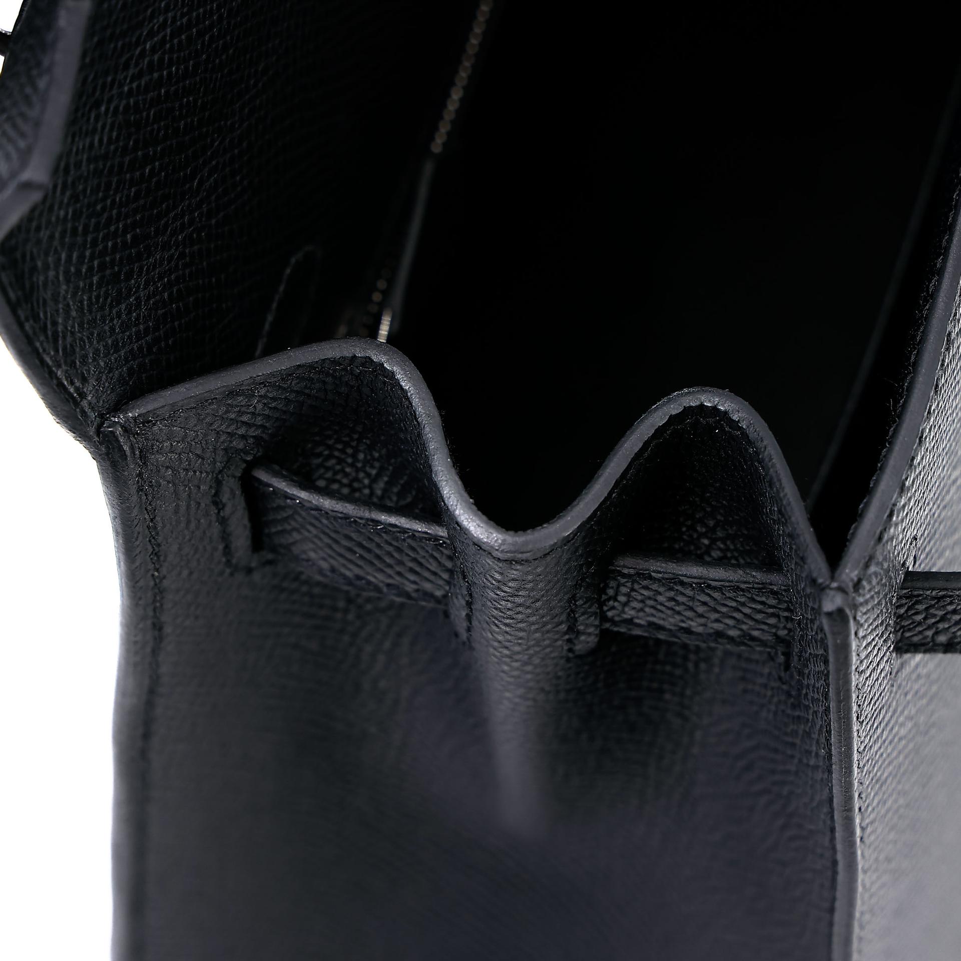 Brand New ( Rank N ) HERMÈS Kelly 25 Sellier Noir (89) Epsom Palladium hardware K (2025) - 17