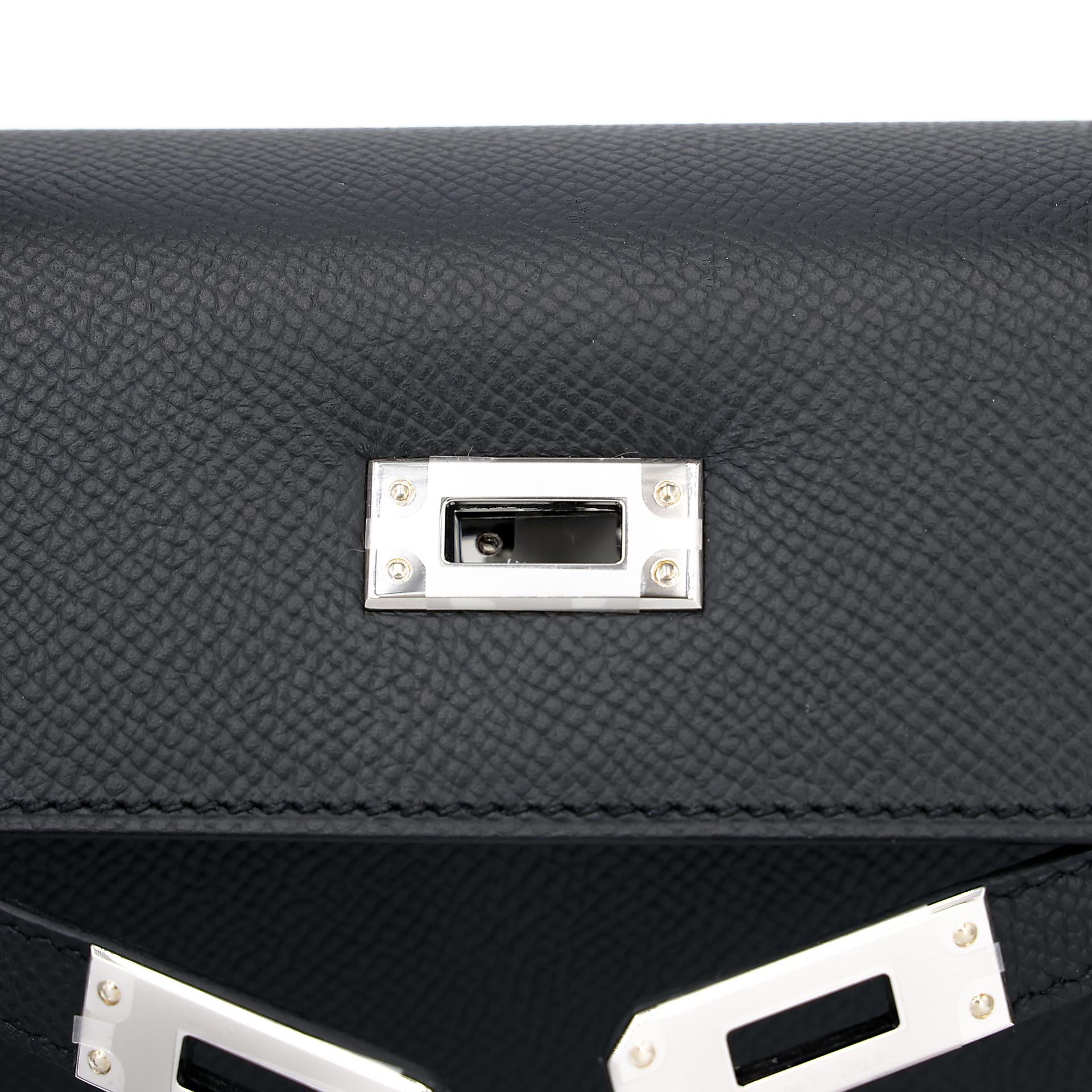 Brand New ( Rank N ) HERMÈS Kelly 25 Sellier Noir (89) Epsom Palladium hardware K (2025) - 11