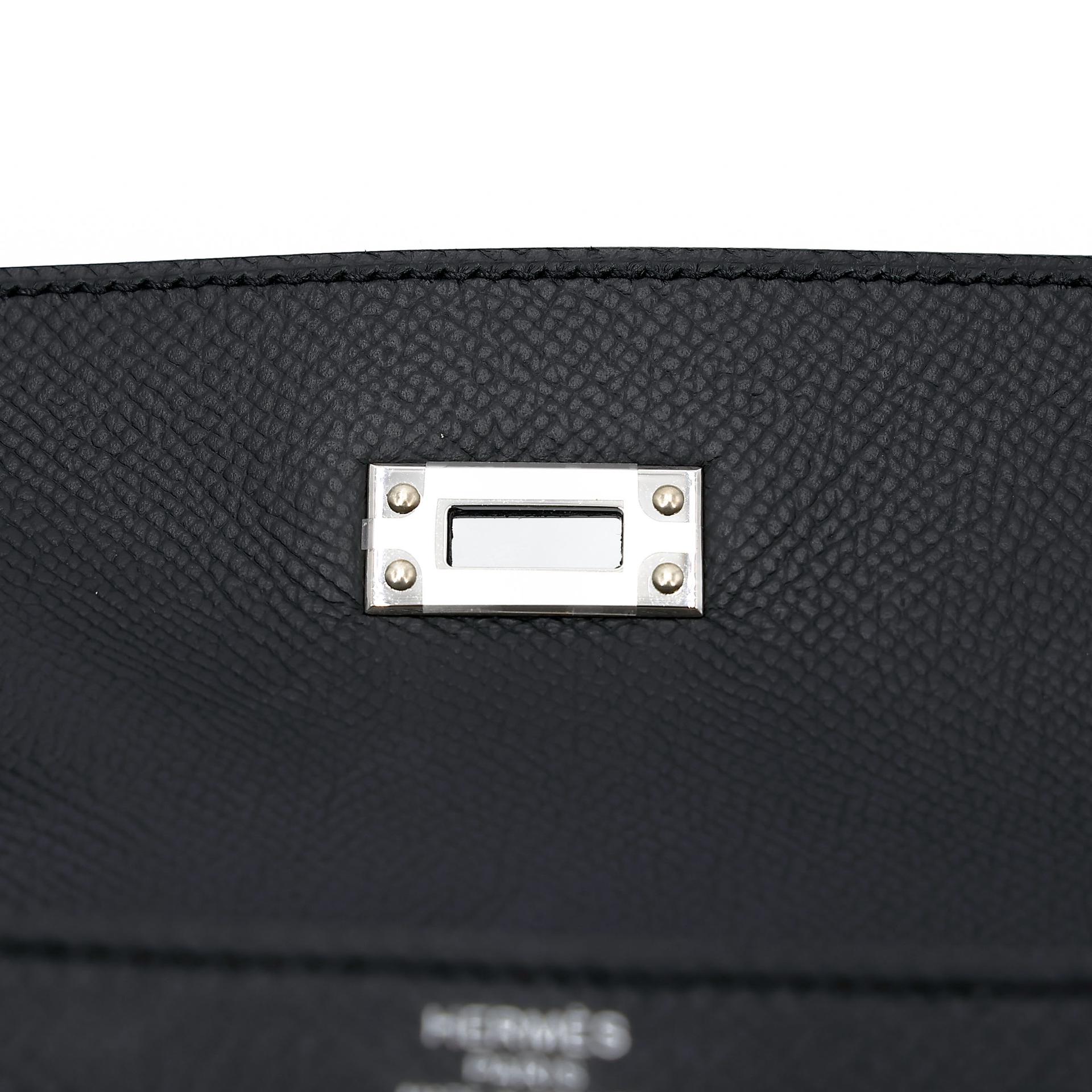 Brand New ( Rank N ) HERMÈS Kelly 25 Sellier Noir (89) Epsom Palladium hardware K (2025) - 12