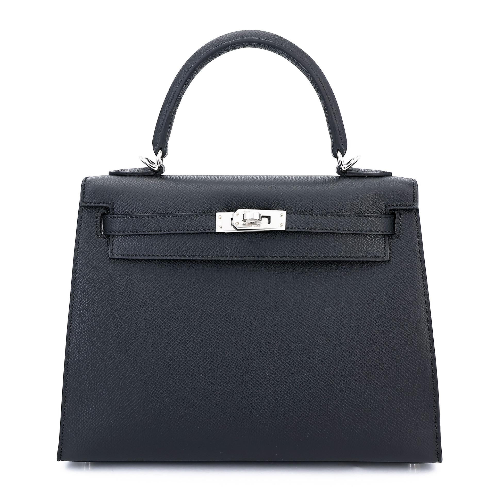 Brand New ( Rank N ) HERMÈS Kelly 25 Sellier Noir (89) Epsom Palladium hardware K (2025) - 1