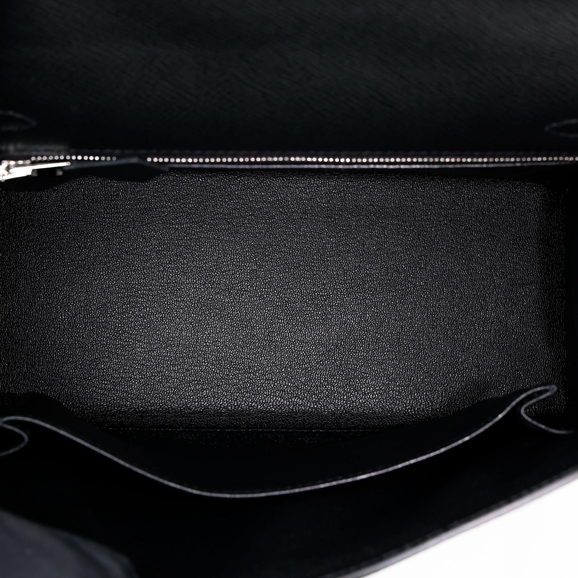 Brand New ( Rank N ) HERMÈS Kelly 25 Sellier Noir (89) Epsom Palladium hardware K (2025) - 18