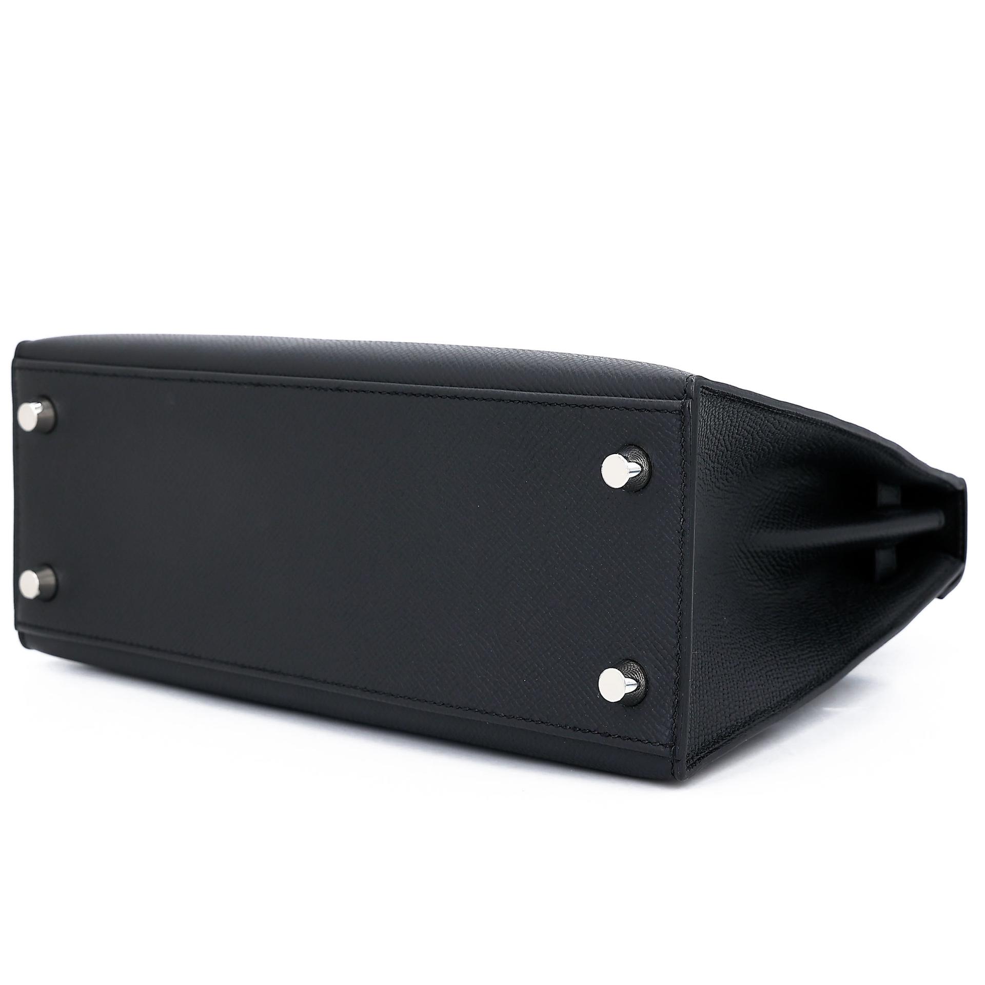 Brand New ( Rank N ) HERMÈS Kelly 25 Sellier Noir (89) Epsom Palladium hardware K (2025) - 8