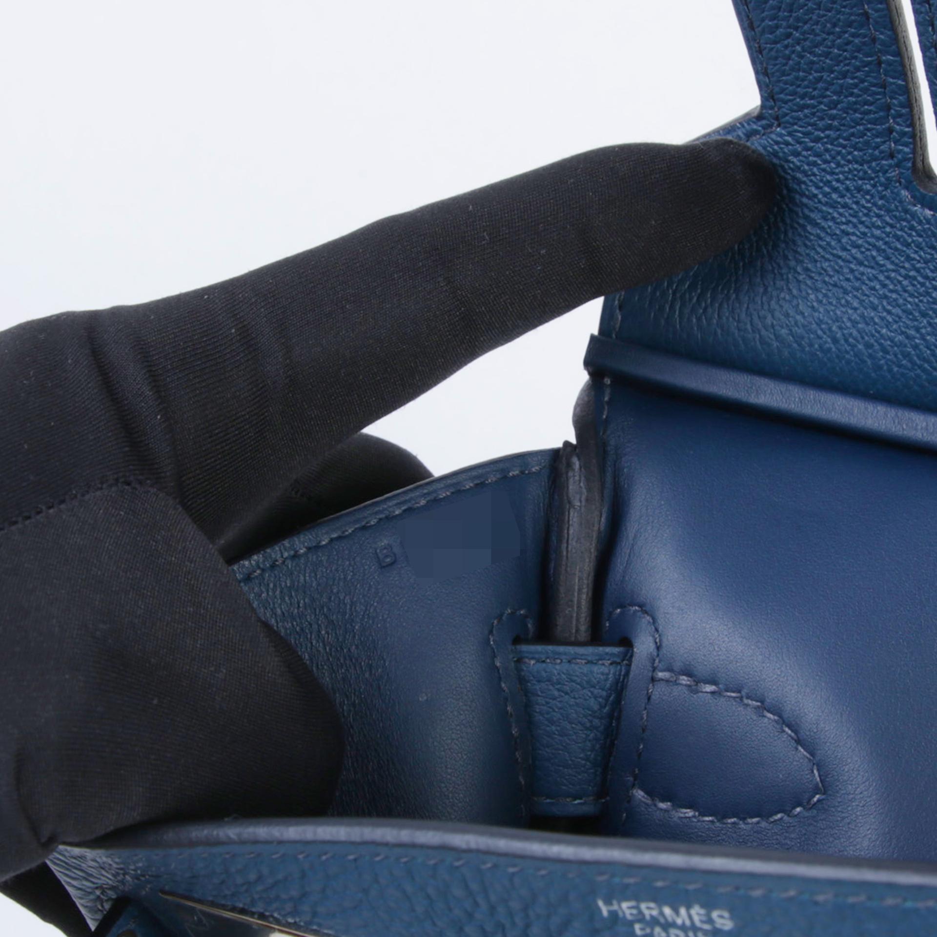 Excellent ( Rank SA ) HERMÈS Hac a Dos PM Bleu de Prusse (7P) Togo Palladium hardware B (2023) - 14
