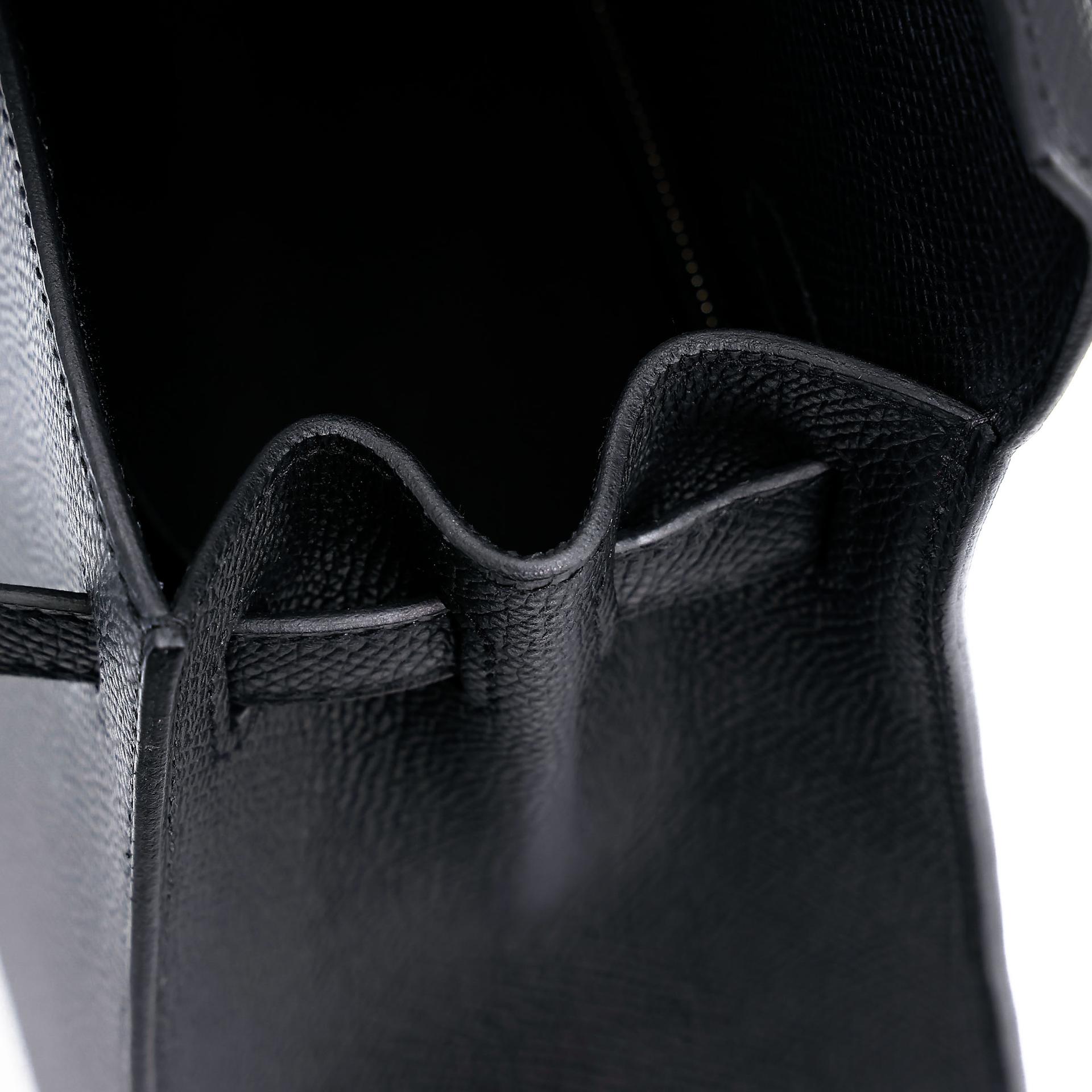 Brand New ( Rank N ) HERMÈS Kelly 25 Sellier Noir (89) Epsom Palladium hardware K (2025) - 16
