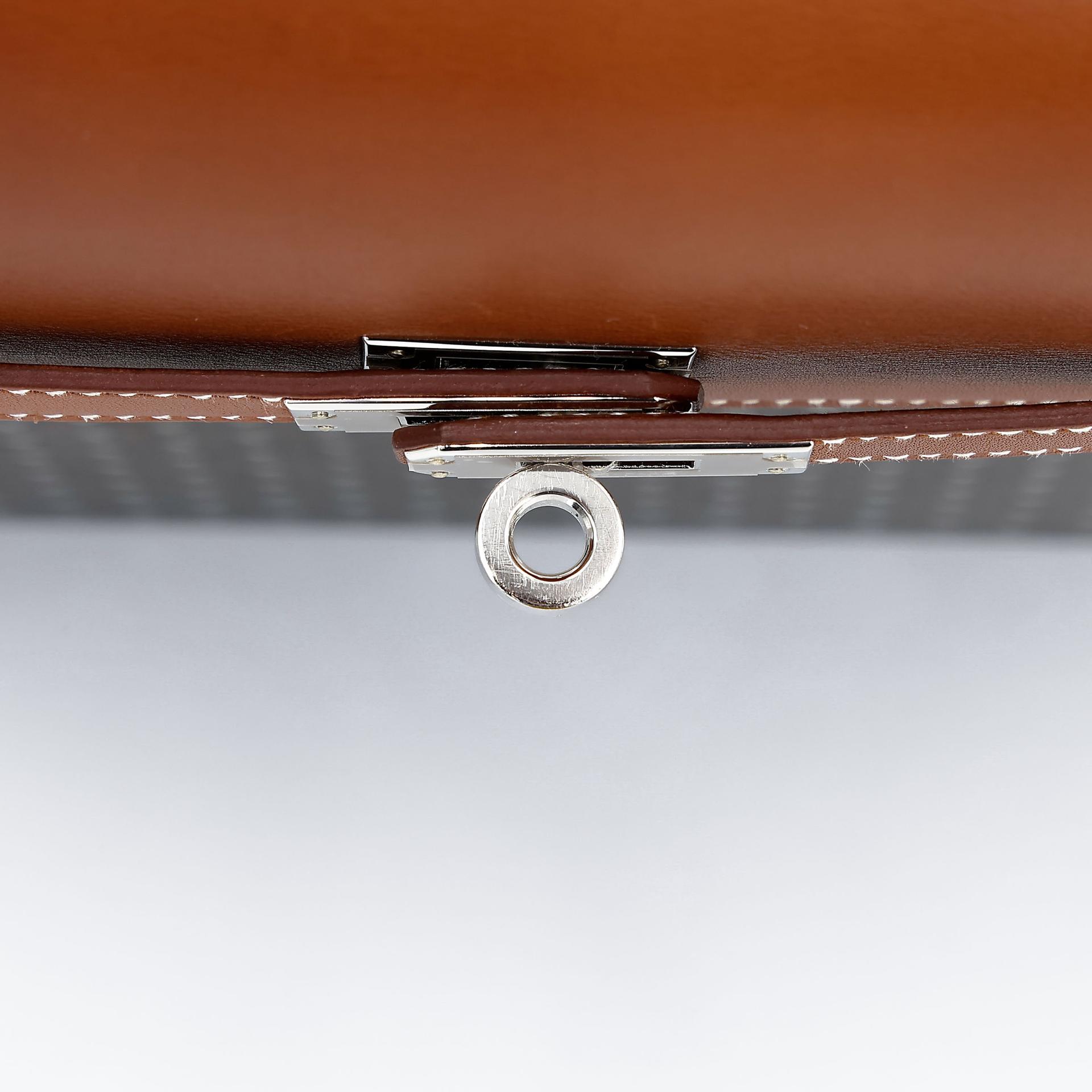 Excellent ( Rank SA ) HERMÈS Limited Edition Kelly Wood 22 Noir (89) Fauve (34) Barenia Wood Palladium hardware Z (2021) - 30