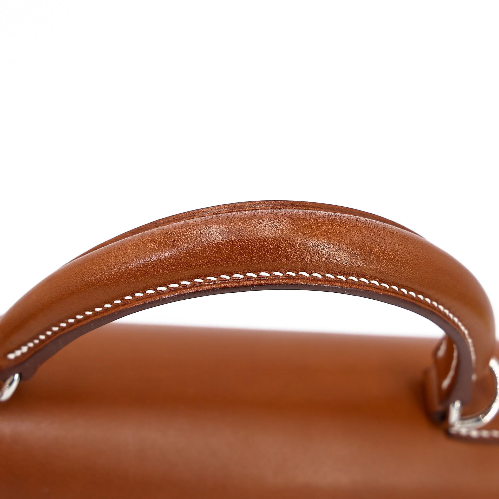Excellent ( Rank SA ) HERMÈS Limited Edition Kelly Wood 22 Noir (89) Fauve (34) Barenia Wood Palladium hardware Z (2021) - 6