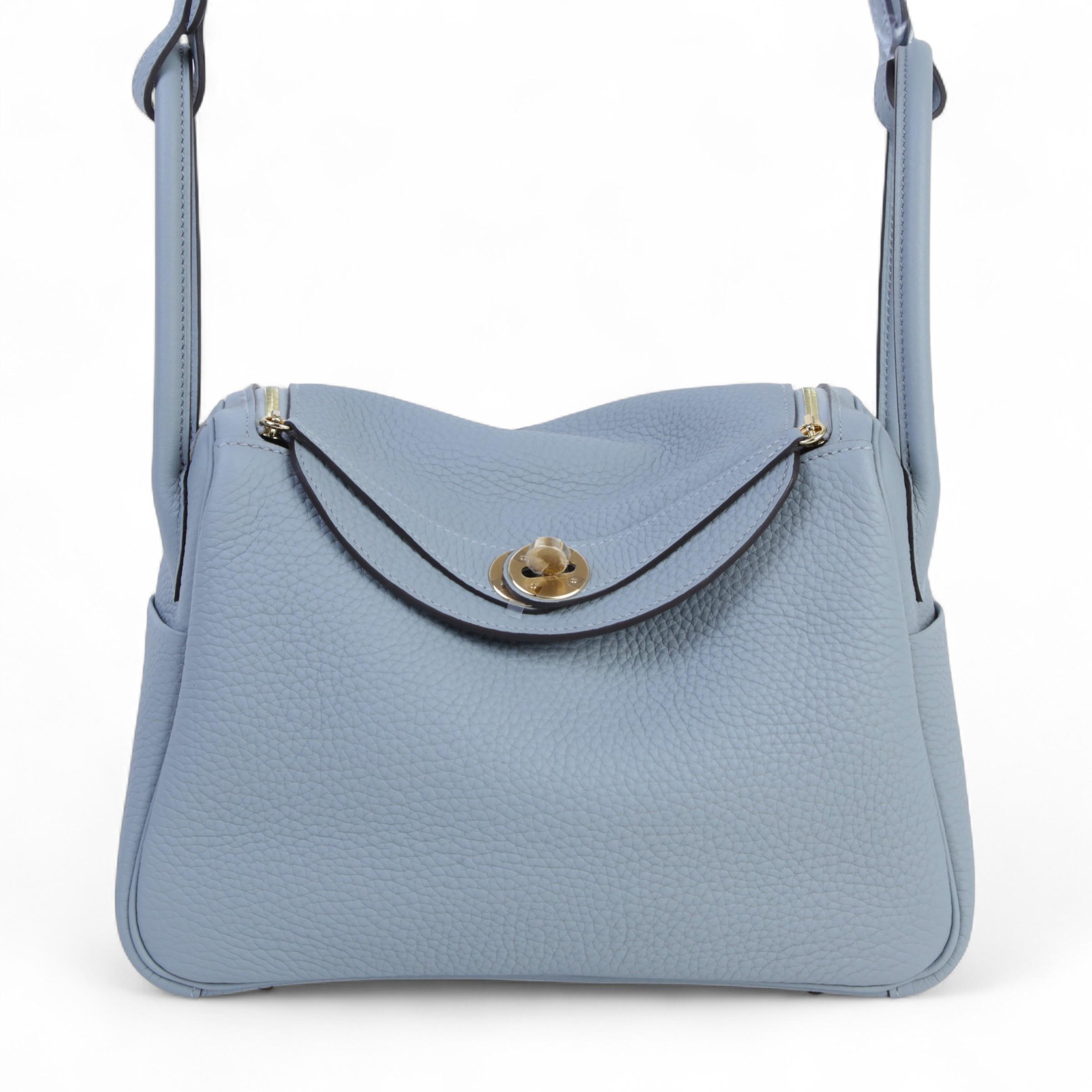 全新 HERMÈS 愛馬仕 Lindy 26 P0 木偶灰 Gris Pantin Clemence小牛皮 香檳金扣 K刻 2025年 - 1