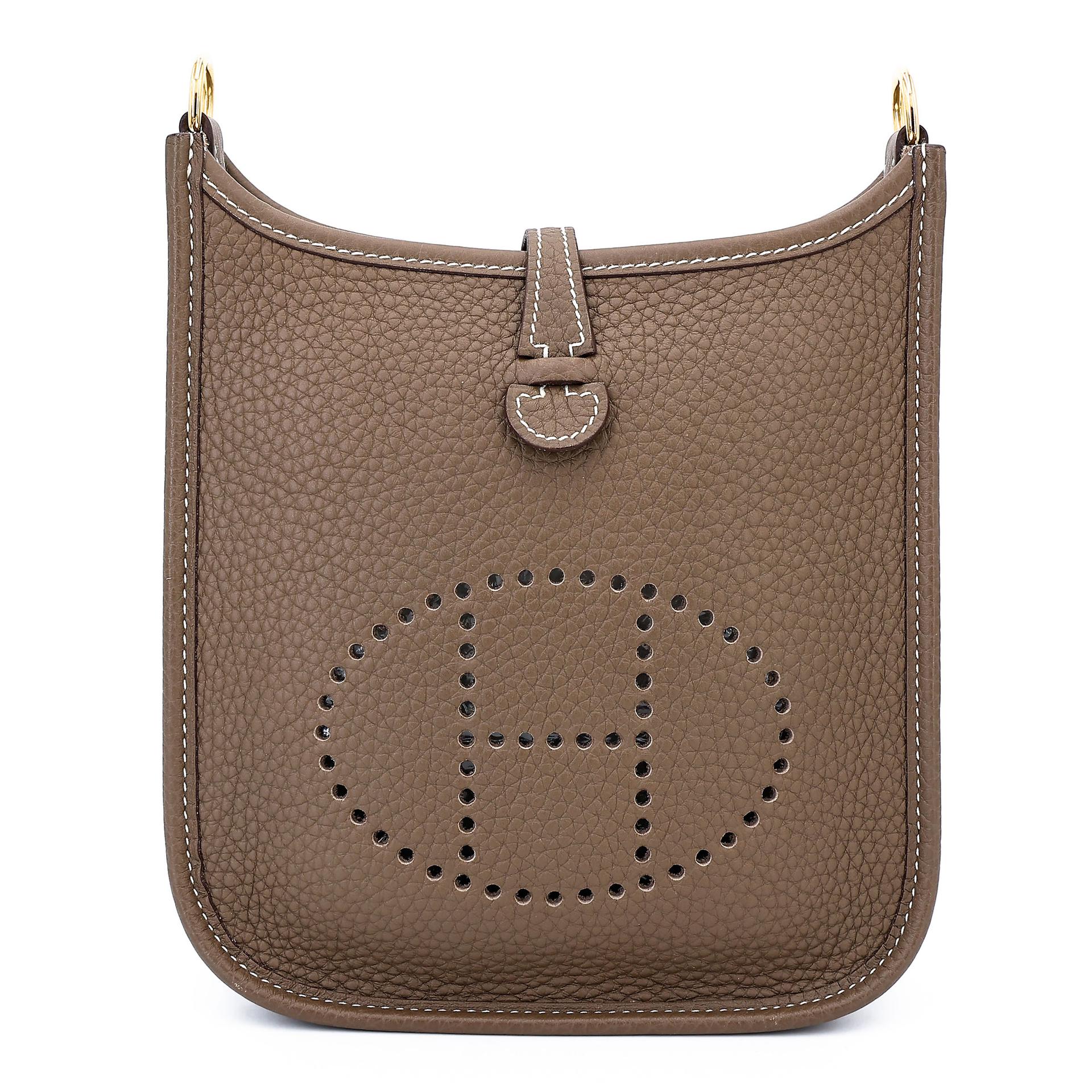 Very Good ( Rank A) HERMÈS Mini Evelyne 16 Amazone 112cm Etoupe (18) Clemence Gold hardware Z (2021) - 1