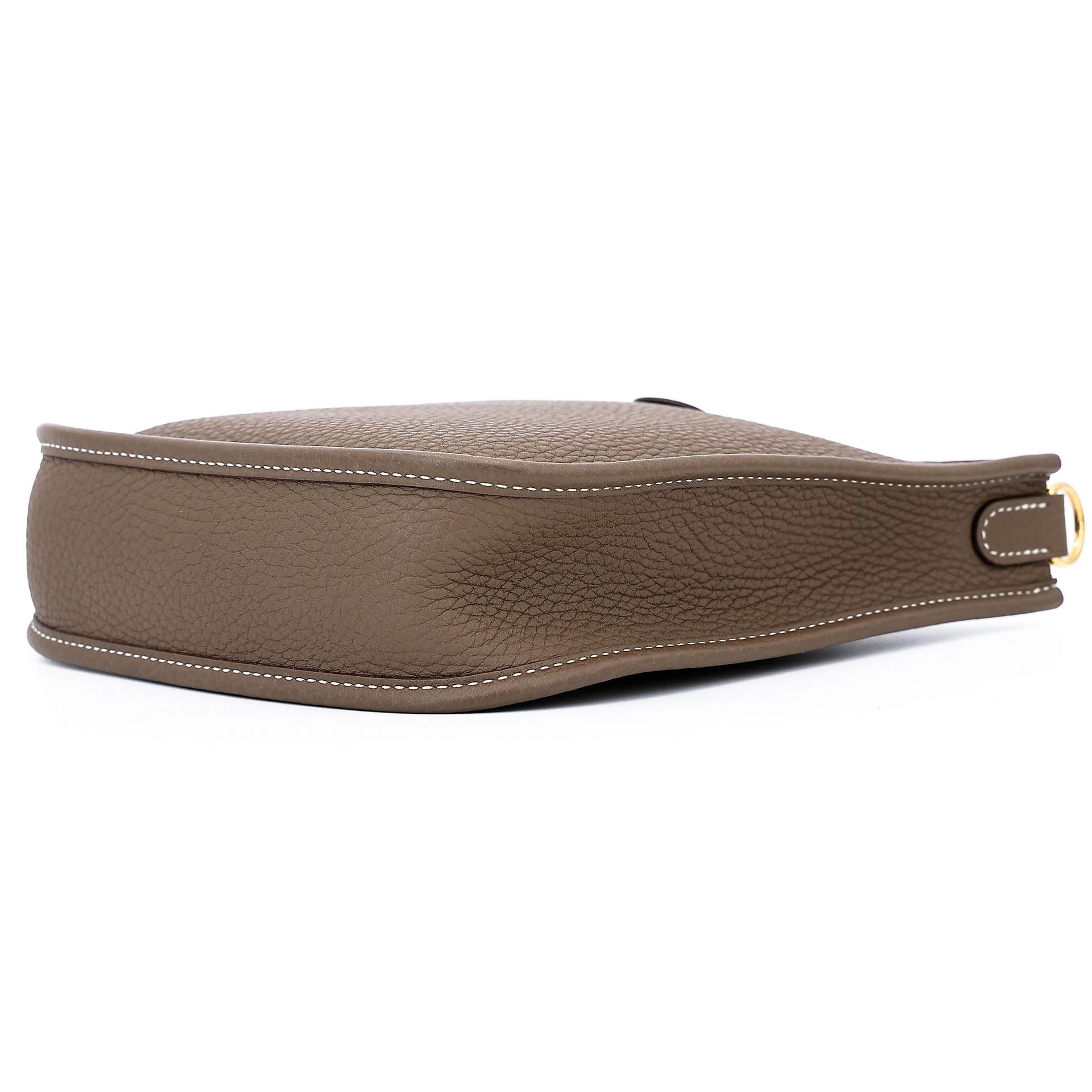 Very Good ( Rank A) HERMÈS Mini Evelyne 16 Amazone 112cm Etoupe (18) Clemence Gold hardware Z (2021) - 6