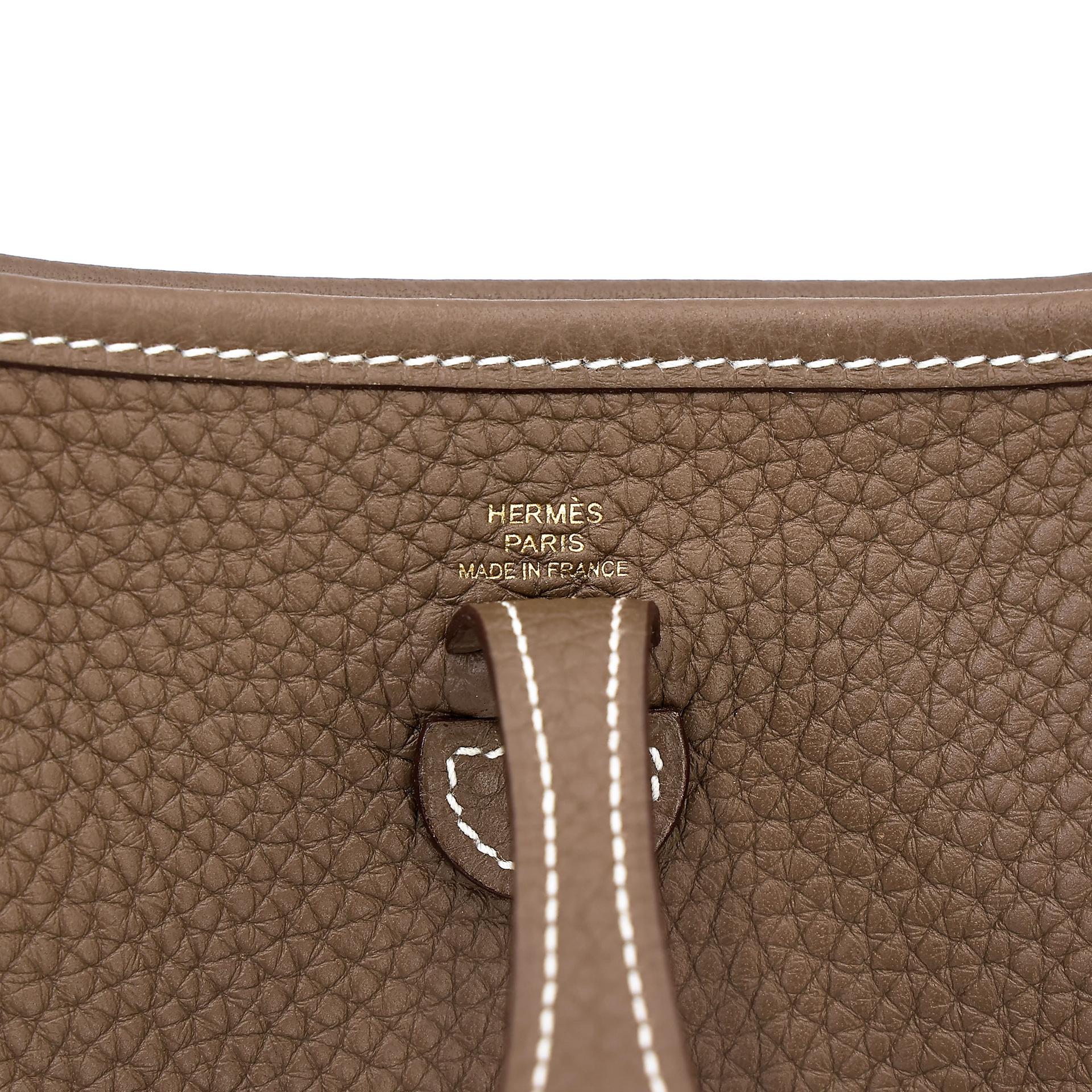 Very Good ( Rank A) HERMÈS Mini Evelyne 16 Amazone 112cm Etoupe (18) Clemence Gold hardware Z (2021) - 10