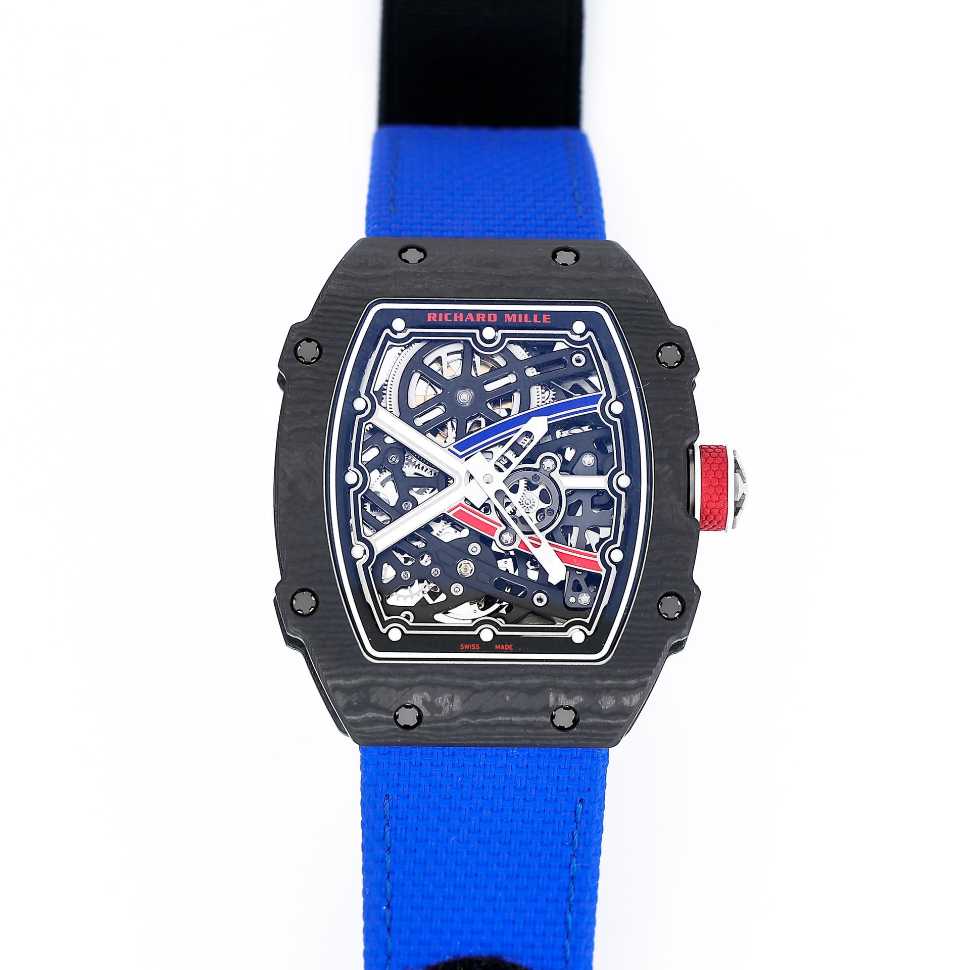Very Good ( Rank A) Richard Mille RM67-02 SEBASTIEN OGIER Blue White Red Black Carbon fiber Grade 5 titanium alloy - 3