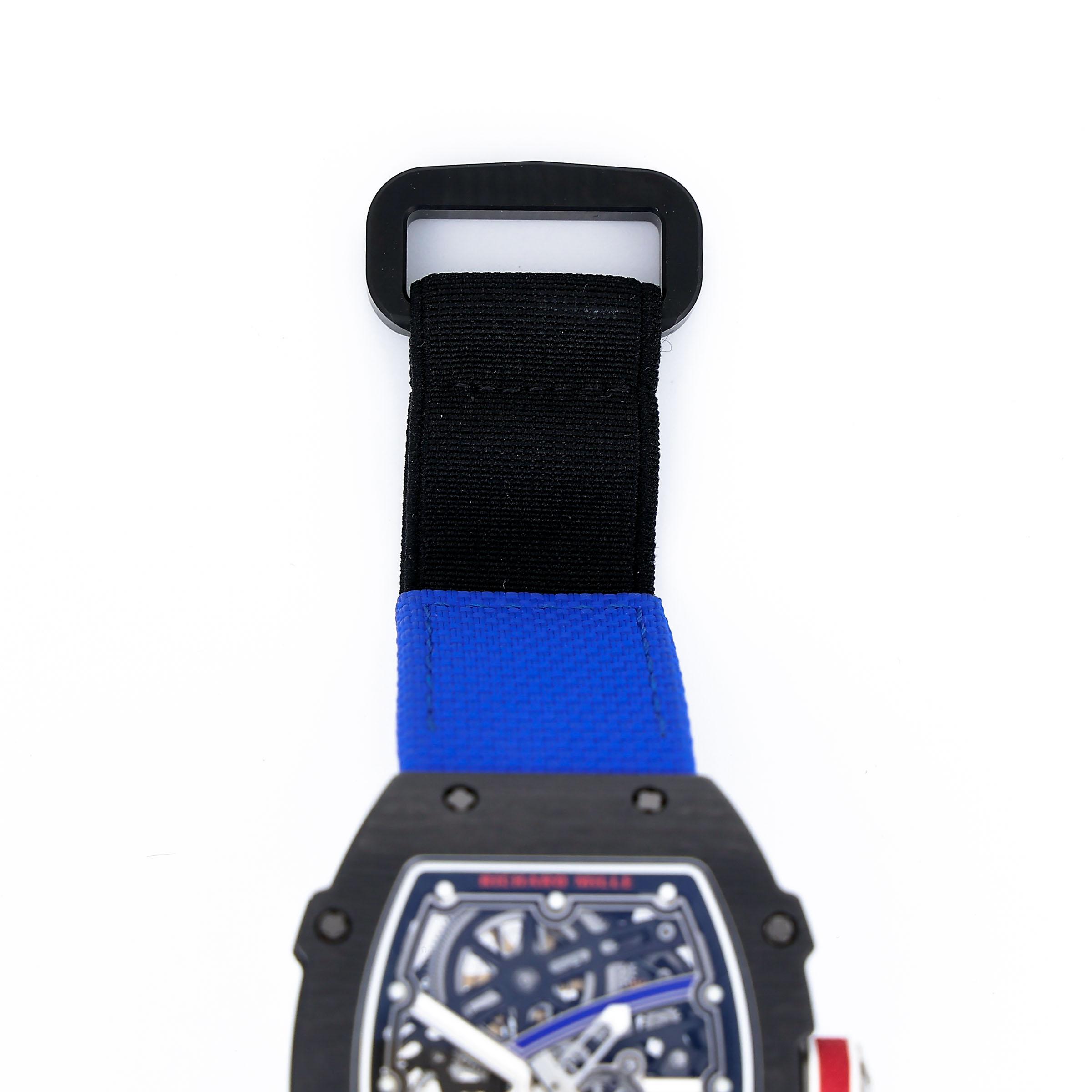 Very Good ( Rank A) Richard Mille RM67-02 SEBASTIEN OGIER Blue White Red Black Carbon fiber Grade 5 titanium alloy - 5