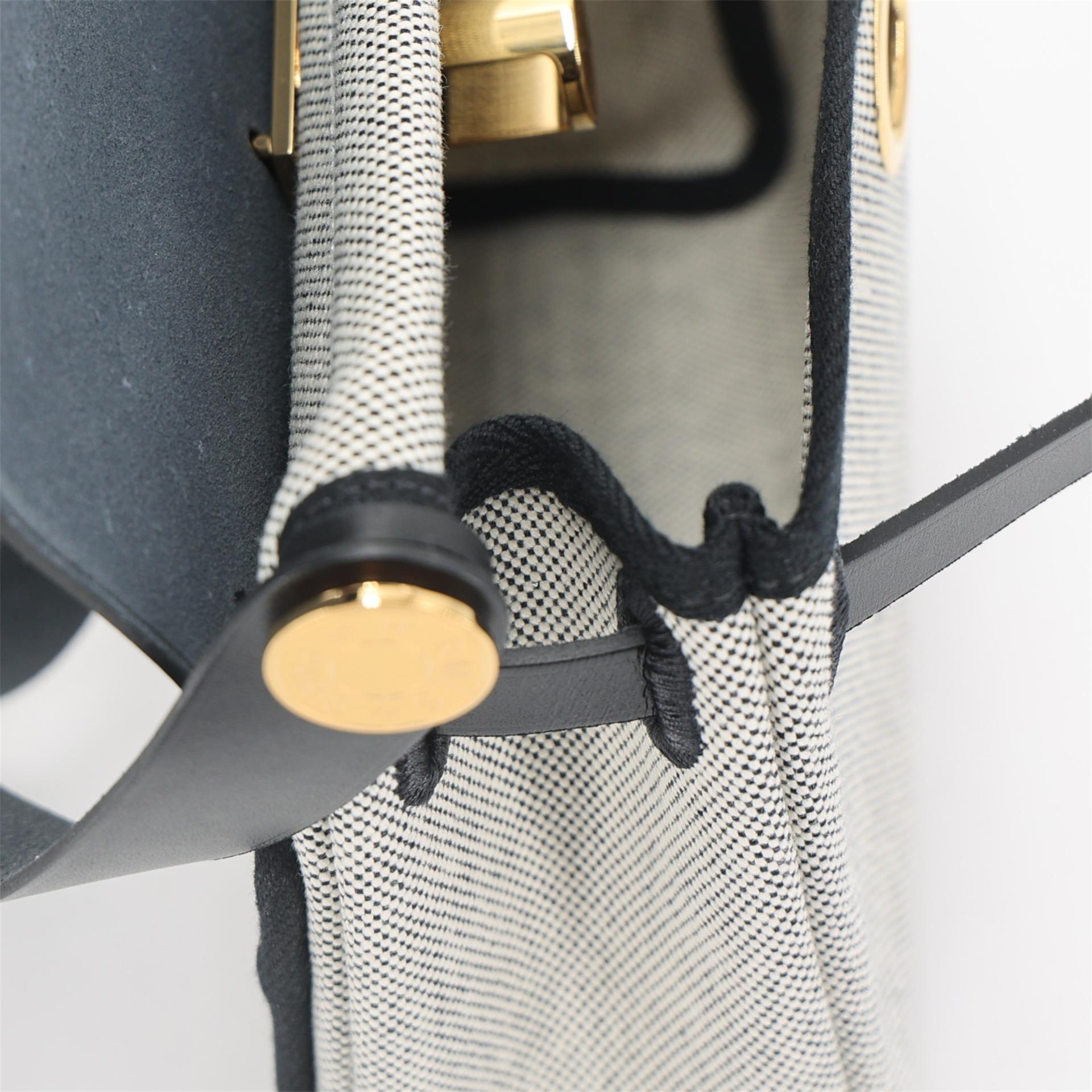 Brand New ( Rank N ) HERMÈS Herbag Zip Mini 20 Noir (89) Ecru Vache Hunter Canvas Gold hardware K (2025) - 14