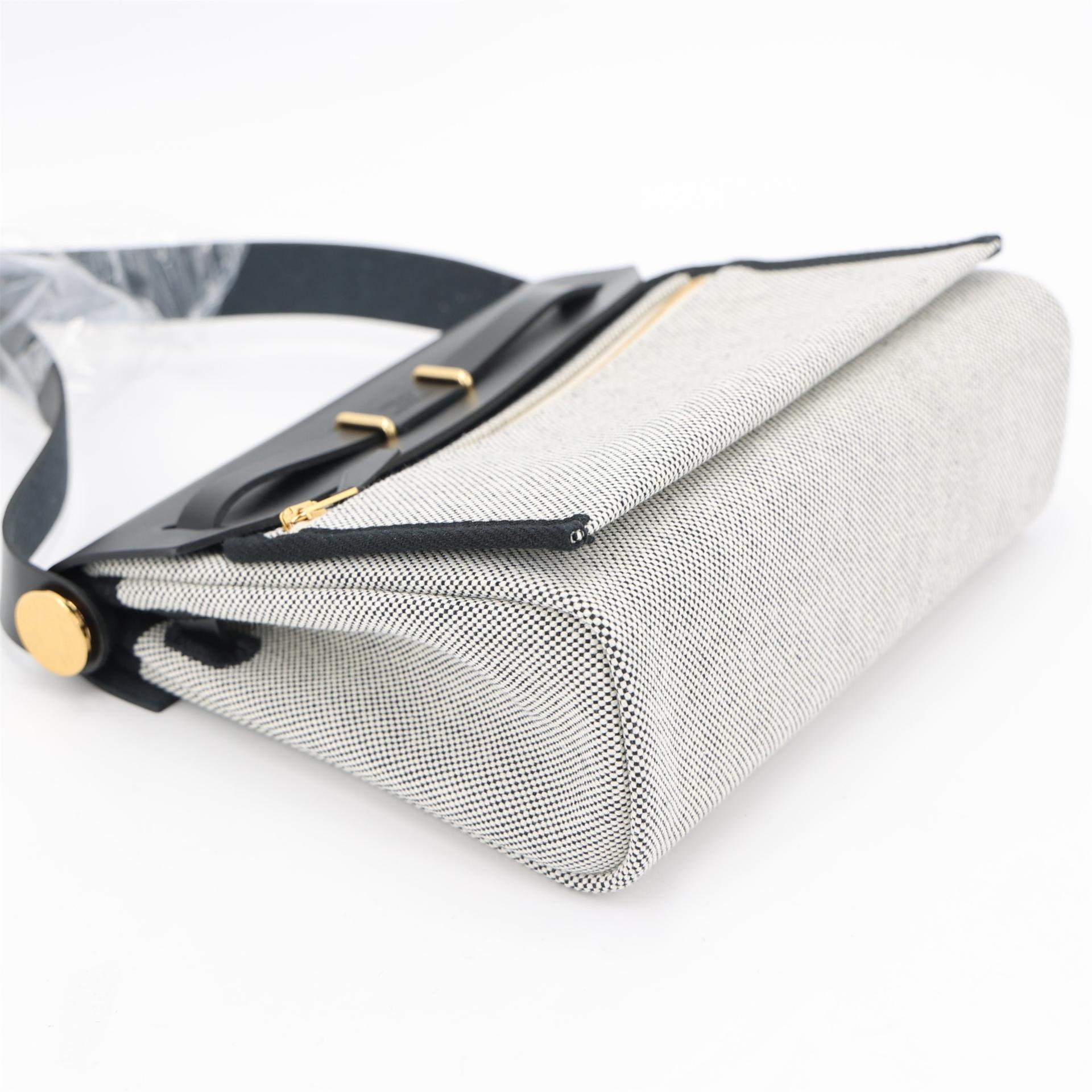 Brand New ( Rank N ) HERMÈS Herbag Zip Mini 20 Noir (89) Ecru Vache Hunter Canvas Gold hardware K (2025) - 7