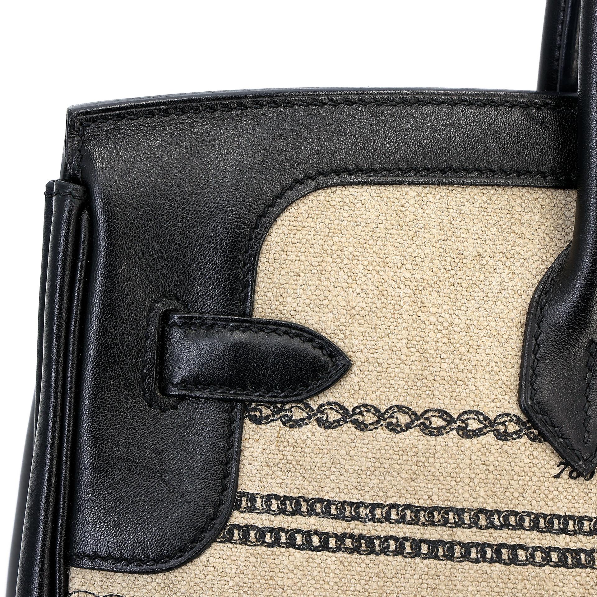 Very Good ( Rank A) HERMÈS Limited Edition Birkin 35 De Camp Dechainee Noir (89) Canvas Swift Palladium hardware C (2018) - 19