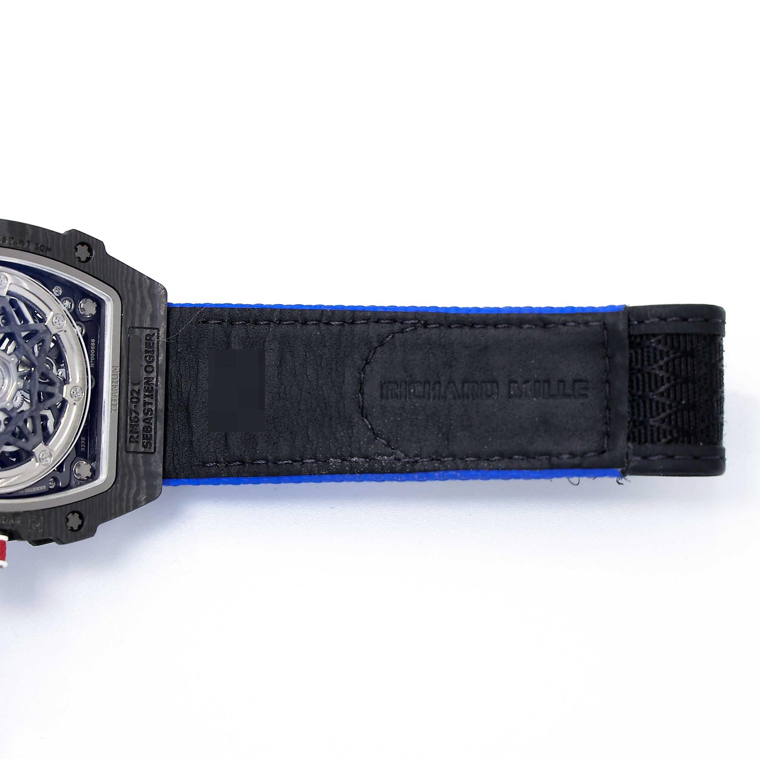Very Good ( Rank A) Richard Mille RM67-02 SEBASTIEN OGIER Blue White Red Black Carbon fiber Grade 5 titanium alloy - 10