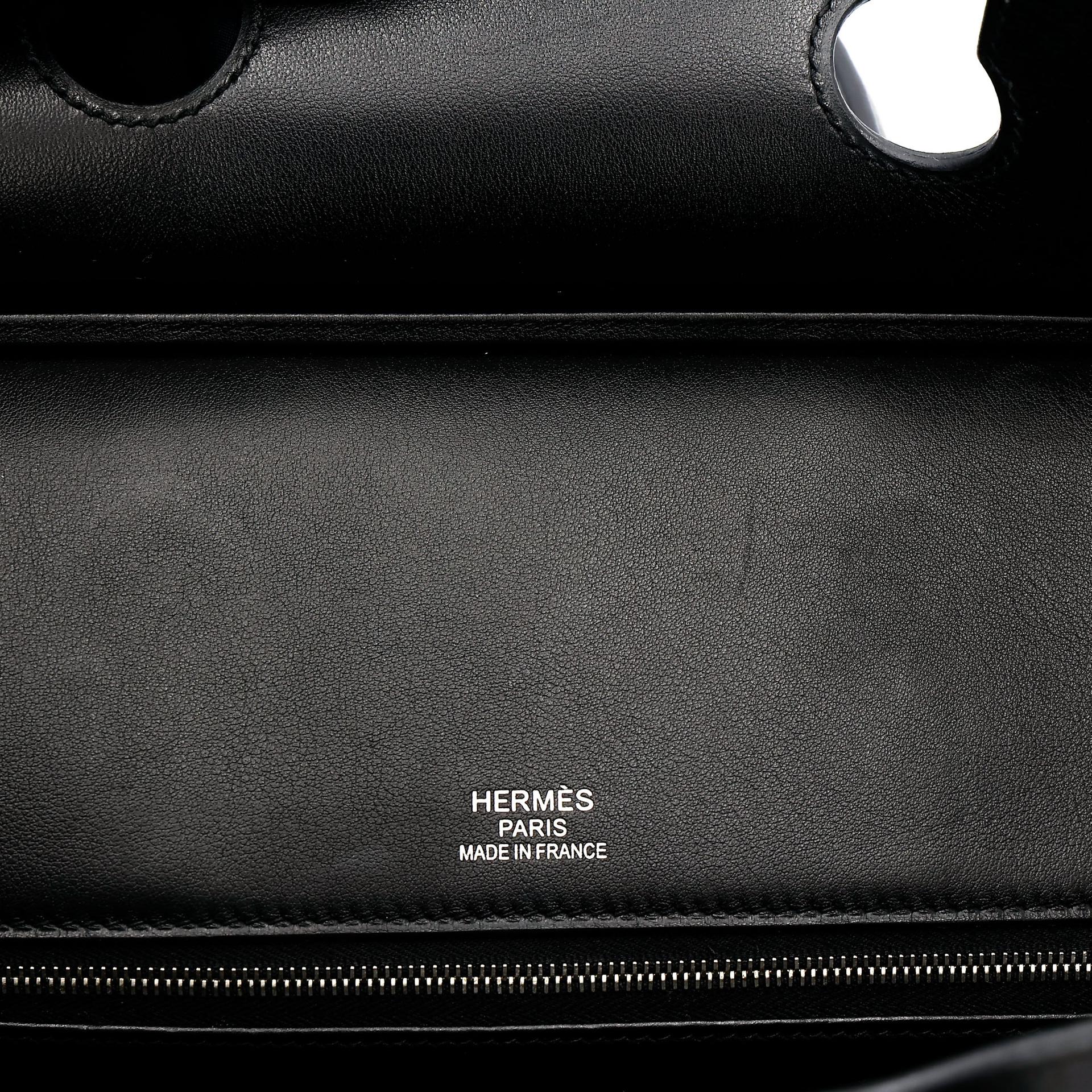 Very Good ( Rank A) HERMÈS Limited Edition Birkin 35 De Camp Dechainee Noir (89) Canvas Swift Palladium hardware C (2018) - 32