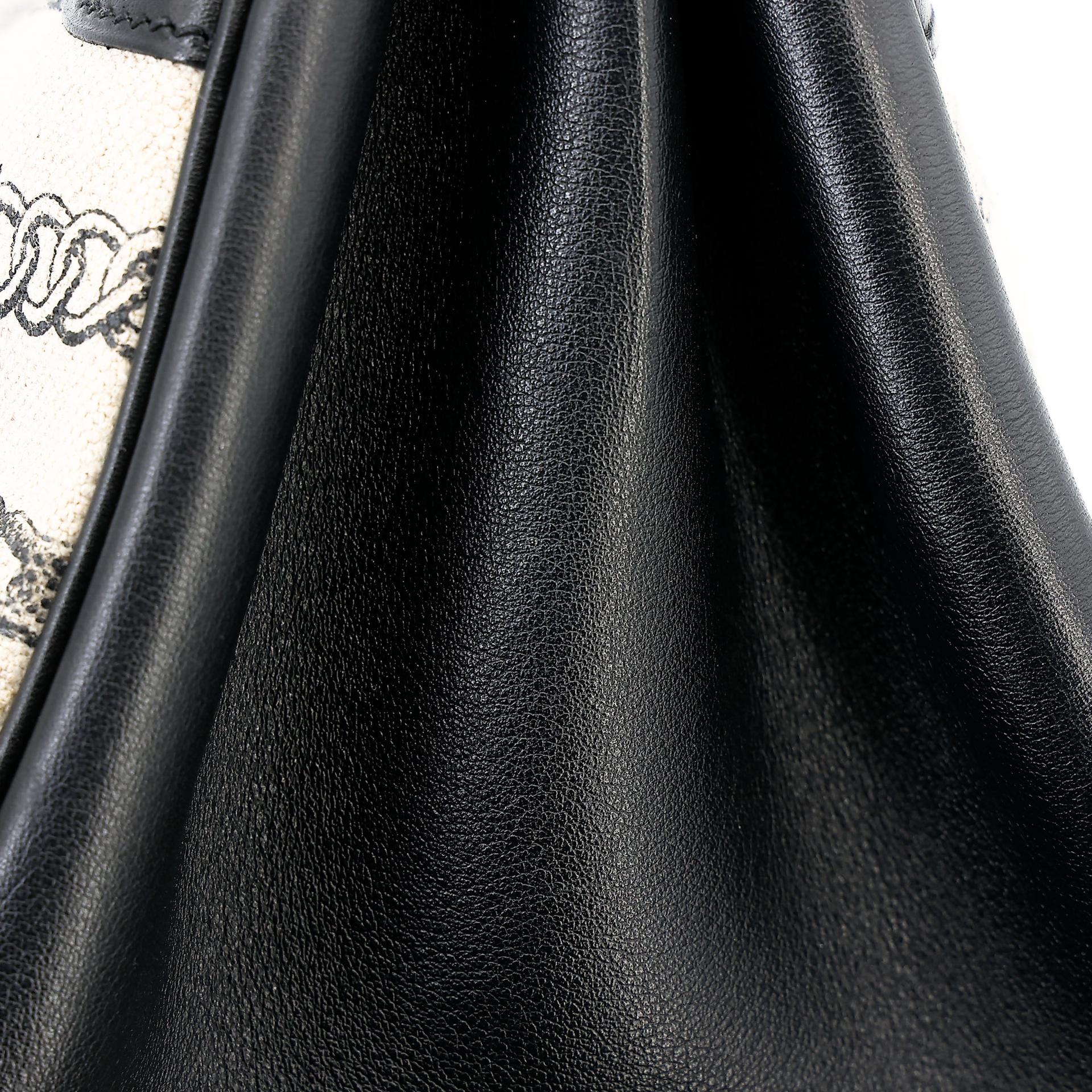 Very Good ( Rank A) HERMÈS Limited Edition Birkin 35 De Camp Dechainee Noir (89) Canvas Swift Palladium hardware C (2018) - 12