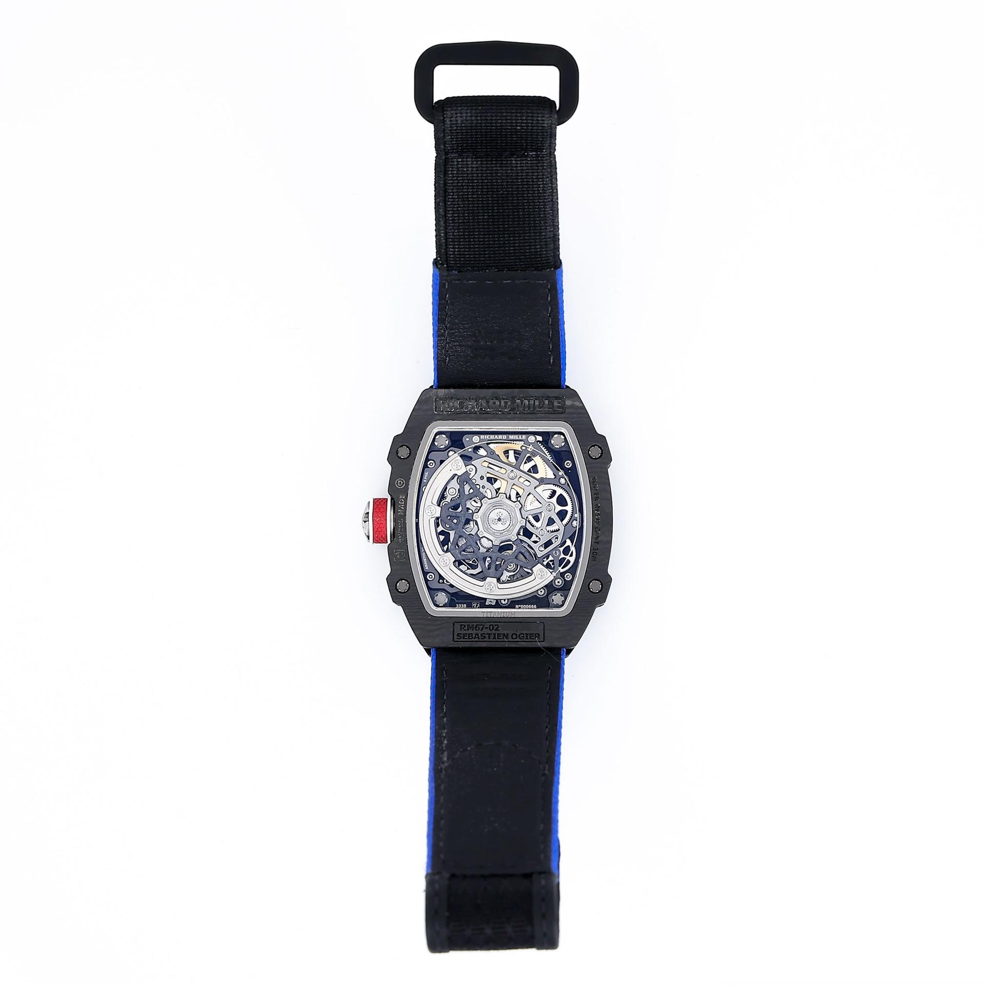 Very Good ( Rank A) Richard Mille RM67-02 SEBASTIEN OGIER Blue White Red Black Carbon fiber Grade 5 titanium alloy - 6