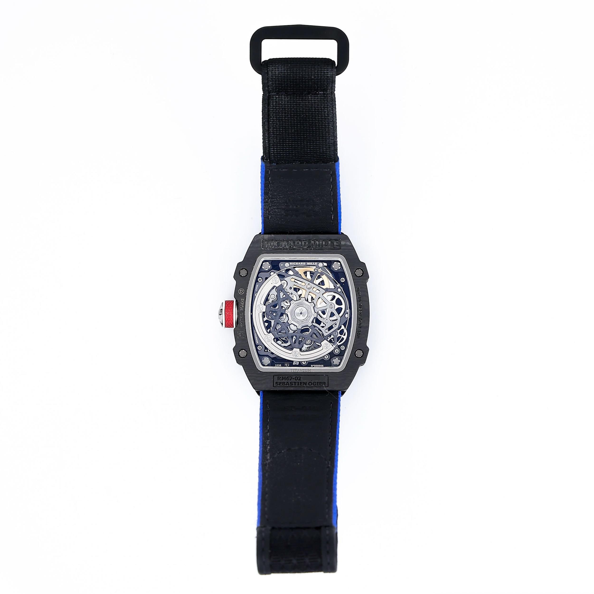 Very Good ( Rank A) Richard Mille RM67-02 SEBASTIEN OGIER Blue White Red Black Carbon fiber Grade 5 titanium alloy - 6