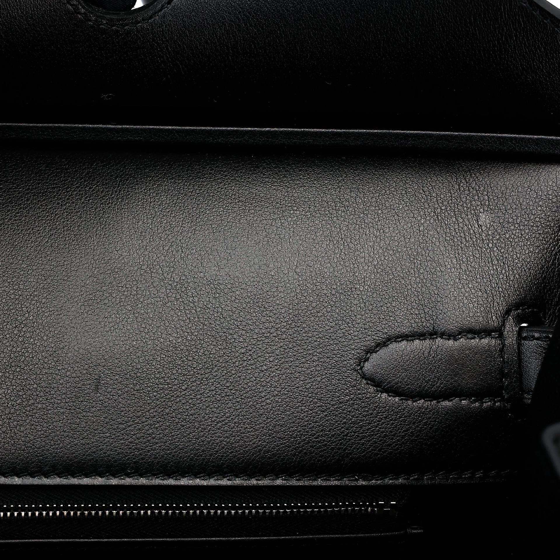 Unused ( Rank NS ) HERMÈS Limited Edition Birkin 35 De Camp Dechainee Noir (89) Swift Toile Chevrons canvas Palladium hardware C (2018) - 12