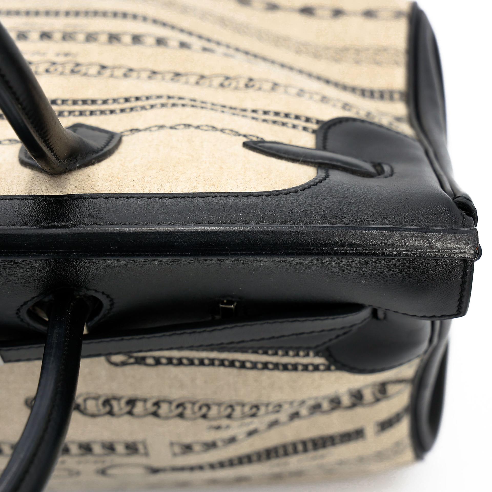 Very Good ( Rank A) HERMÈS Limited Edition Birkin 35 De Camp Dechainee Noir (89) Canvas Swift Palladium hardware C (2018) - 22