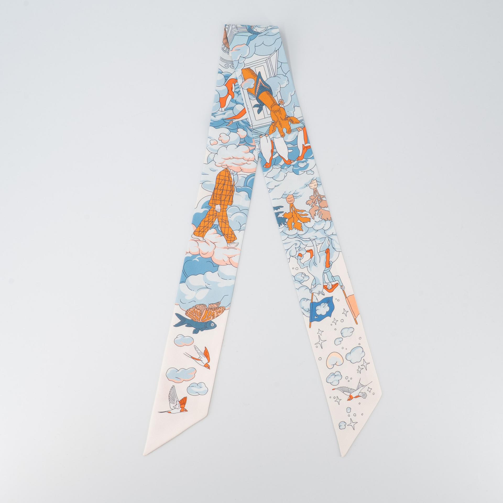 Brand New ( Rank N ) HERMÈS Twilly Sur Mon Nuage My Cloud Multi-color Silk - 2