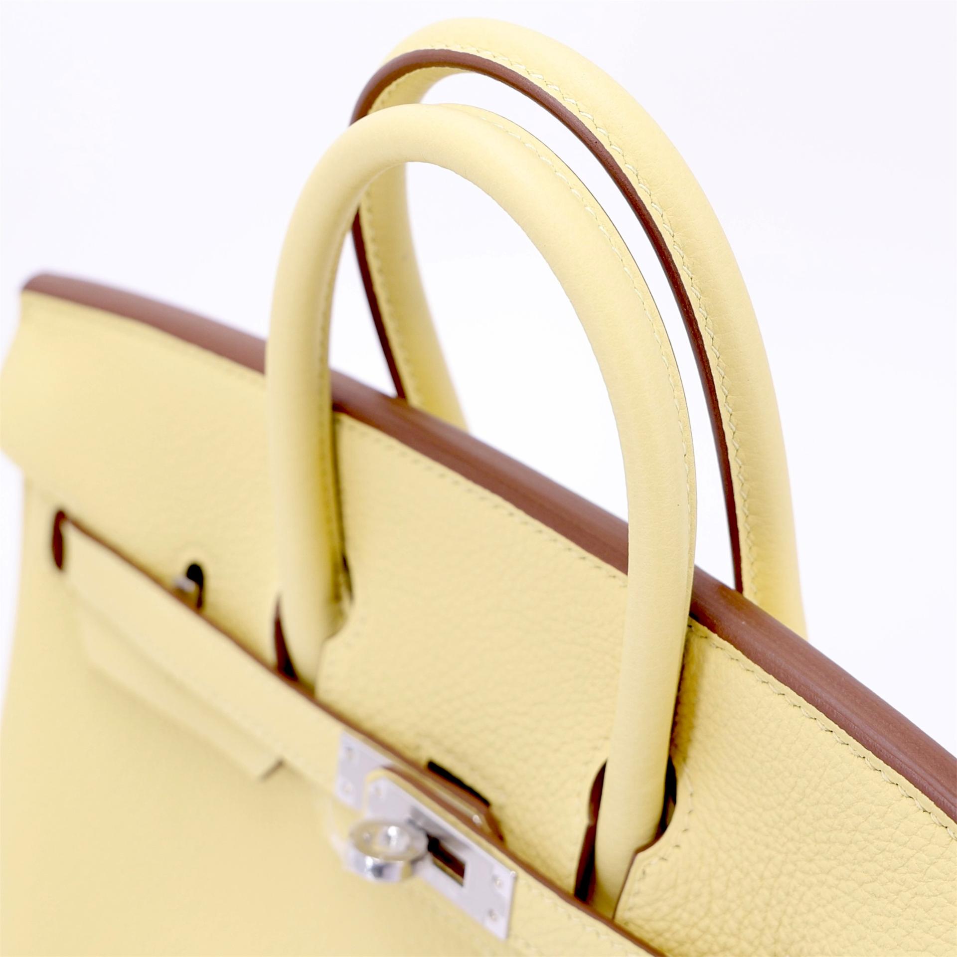 Brand New ( Rank N ) HERMÈS Birkin 25 Jaune Poussin (1Z) Togo Palladium hardware K (2025) - 5