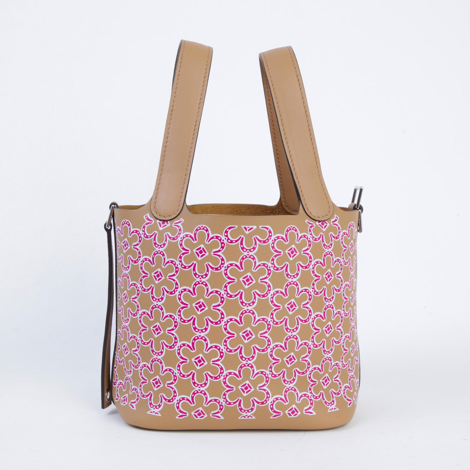 Unused ( Rank NS ) HERMÈS Picotin Lock Micro 14 Lucky Daisy Chai (0M) Swift Palladium hardware U (2022) - 5