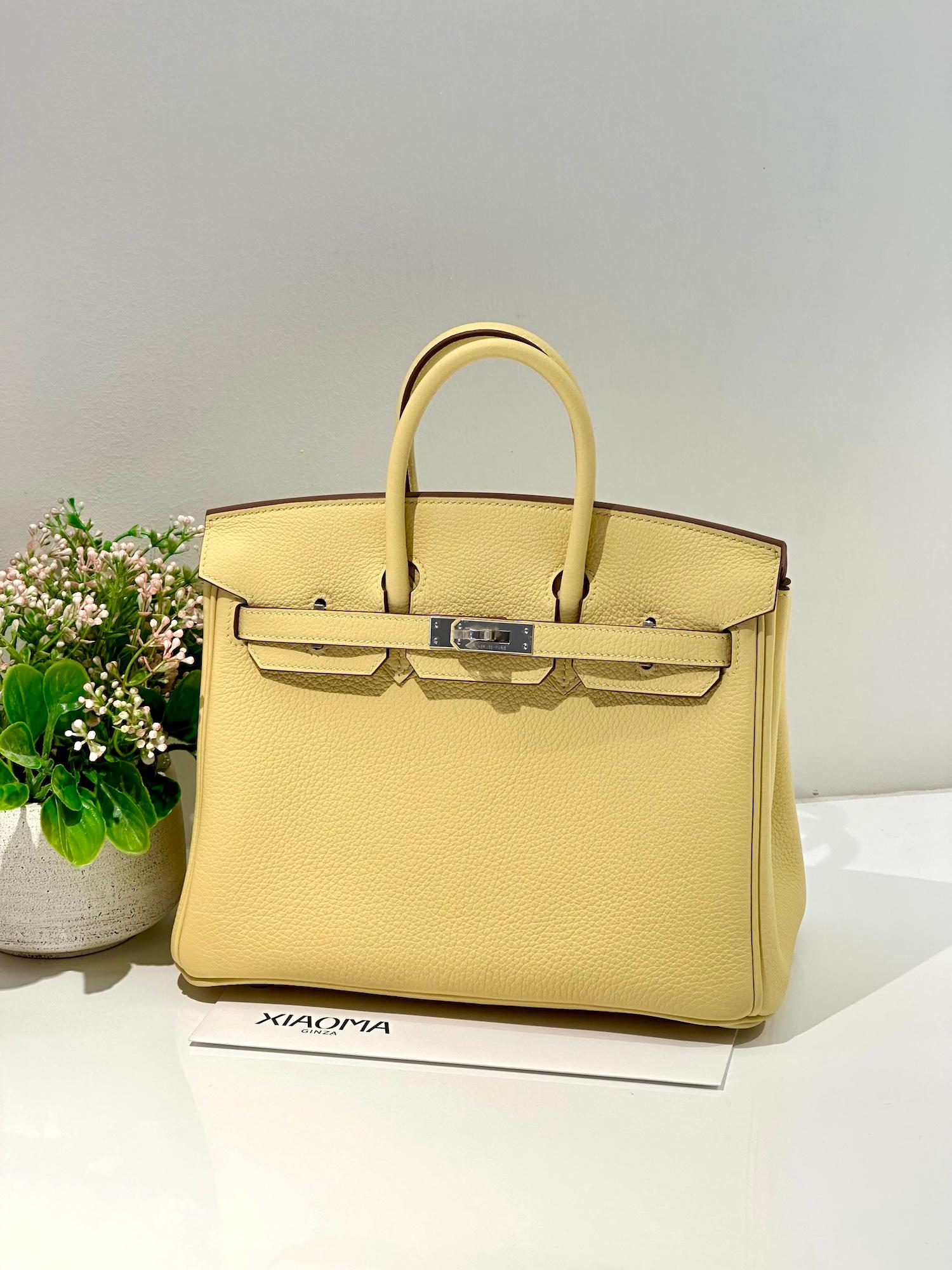 Brand New ( Rank N ) HERMÈS Birkin 25 Jaune Poussin (1Z) Togo Palladium hardware K (2025) - 3
