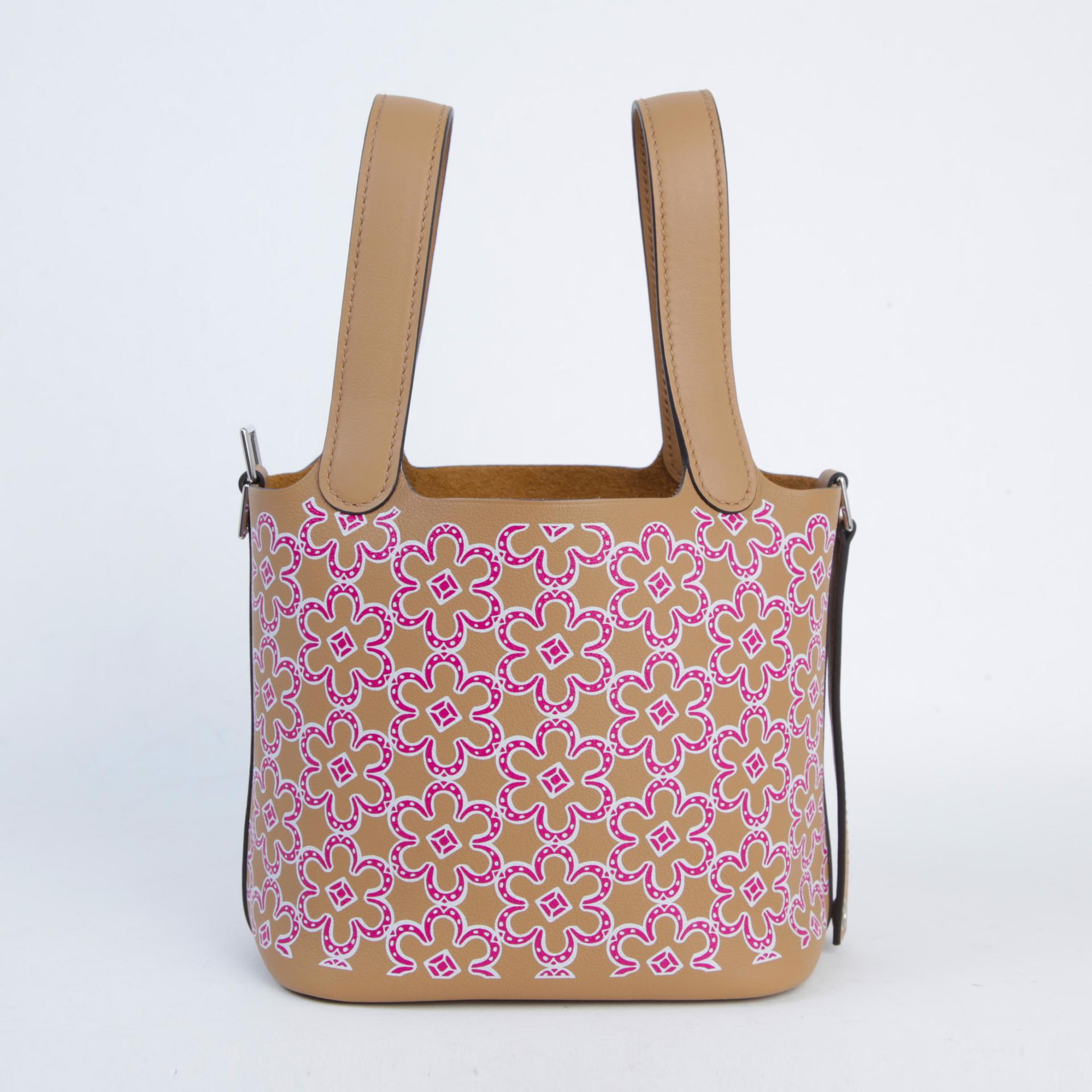Unused ( Rank NS ) HERMÈS Picotin Lock Micro 14 Lucky Daisy Chai (0M) Swift Palladium hardware U (2022) - 4