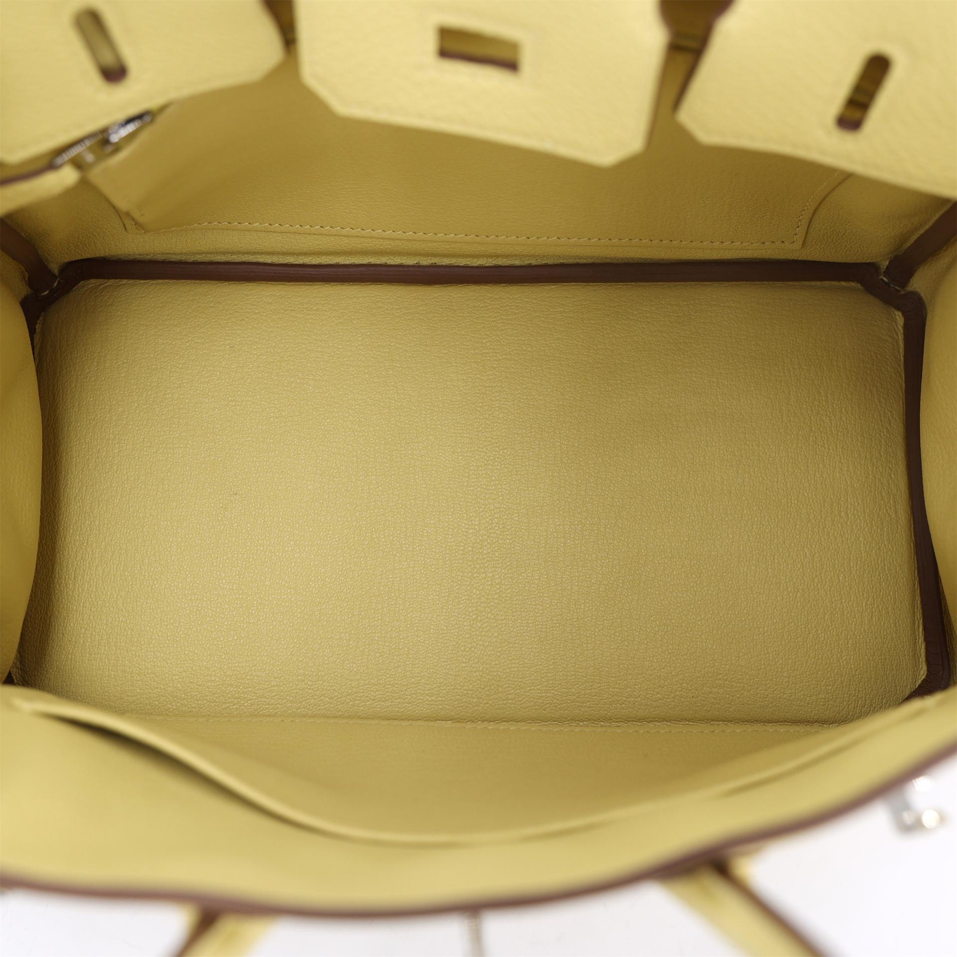 Brand New ( Rank N ) HERMÈS Birkin 25 Jaune Poussin (1Z) Togo Palladium hardware K (2025) - 12