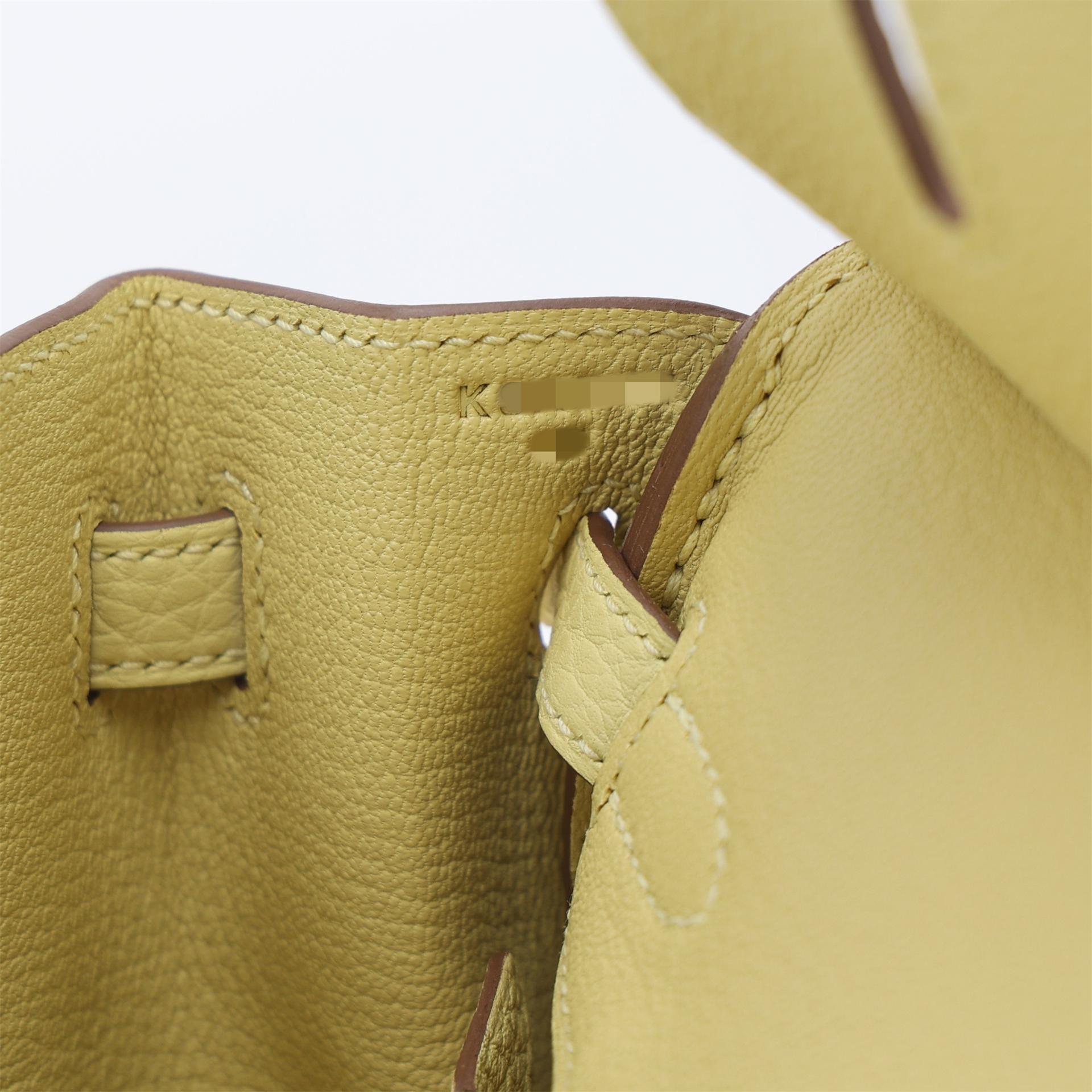 Brand New ( Rank N ) HERMÈS Birkin 25 Jaune Poussin (1Z) Togo Palladium hardware K (2025) - 15