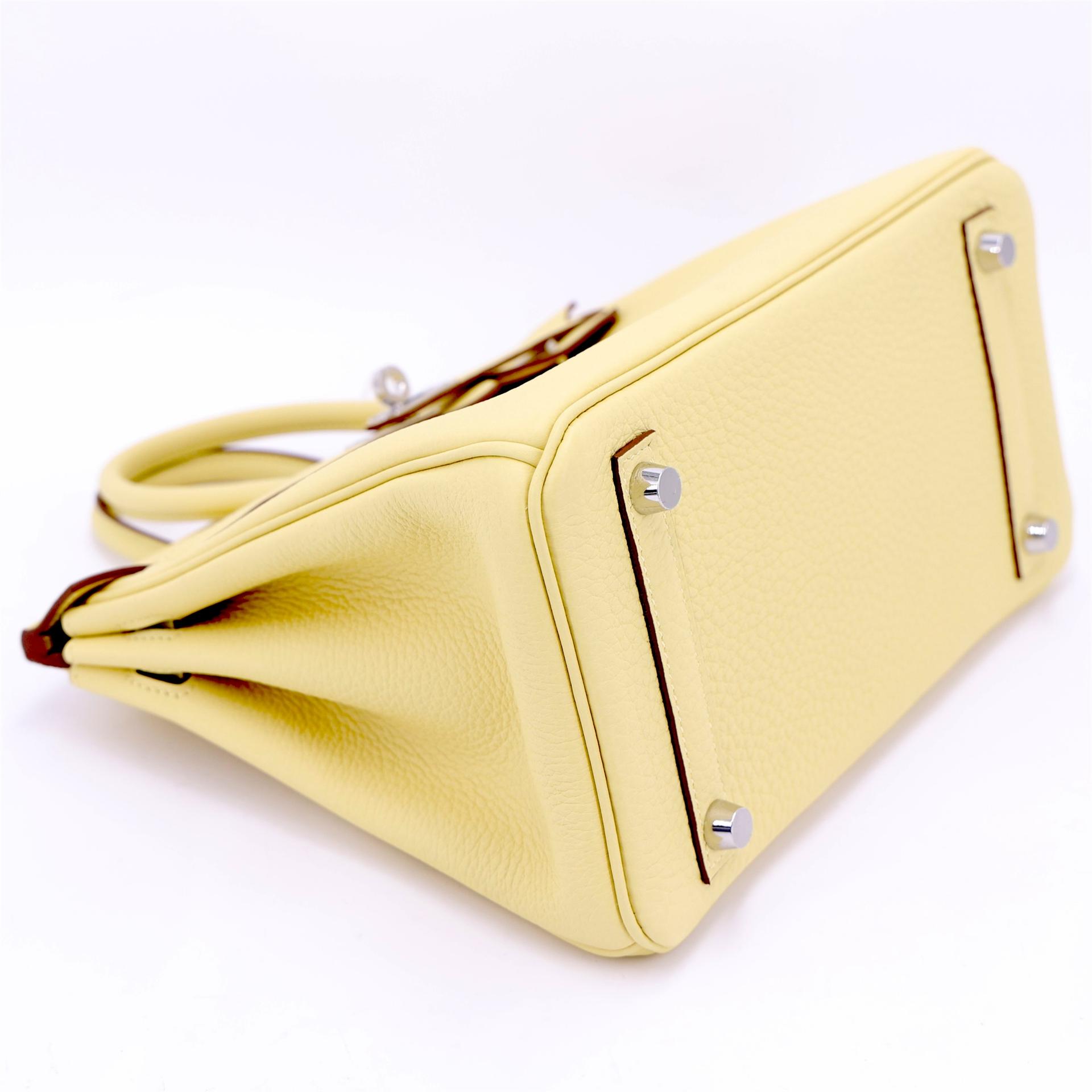 Brand New ( Rank N ) HERMÈS Birkin 25 Jaune Poussin (1Z) Togo Palladium hardware K (2025) - 6