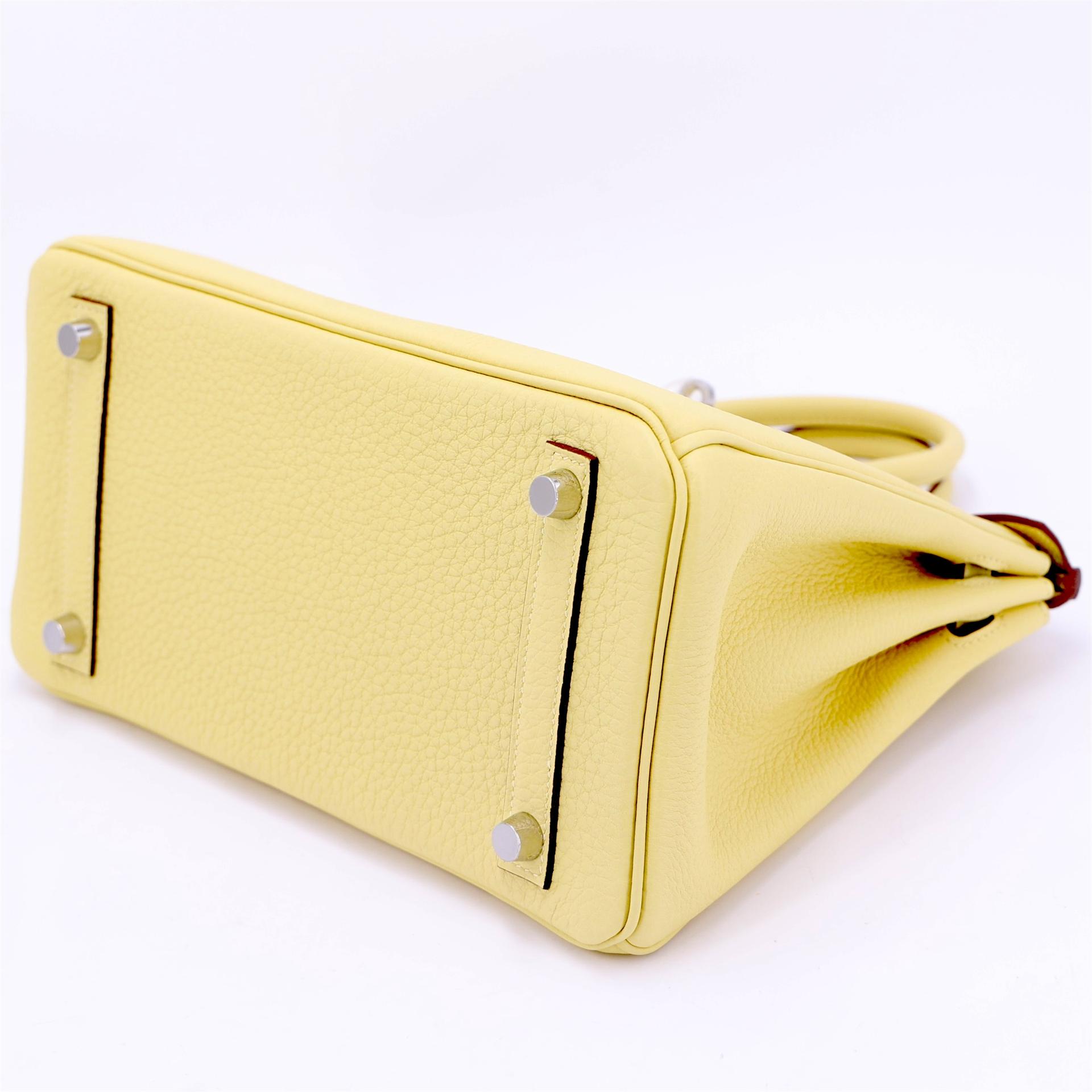 Brand New ( Rank N ) HERMÈS Birkin 25 Jaune Poussin (1Z) Togo Palladium hardware K (2025) - 7
