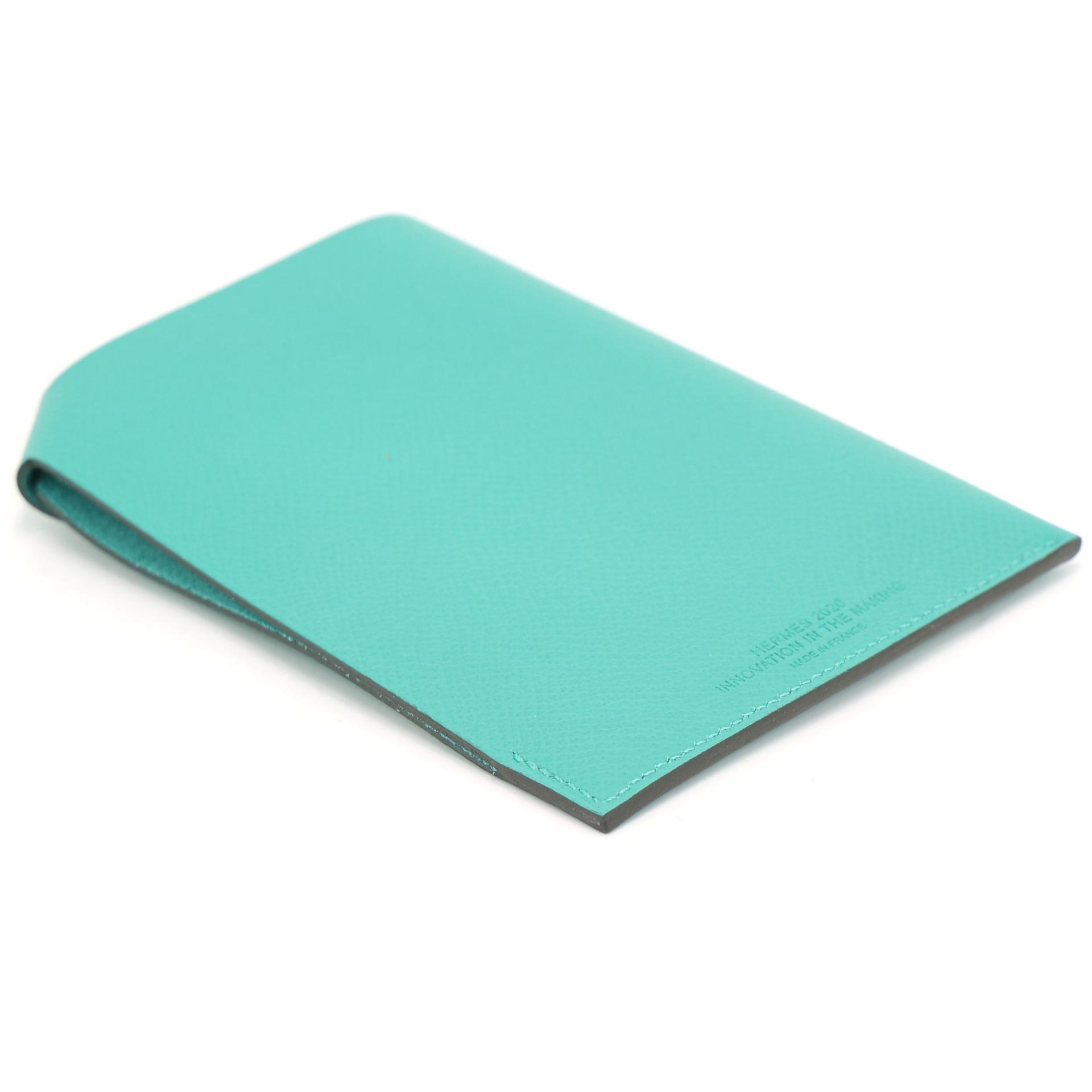 Unused ( Rank NS ) HERMÈS Tarmac passport holder Malachite (Z6) Epsom - 6