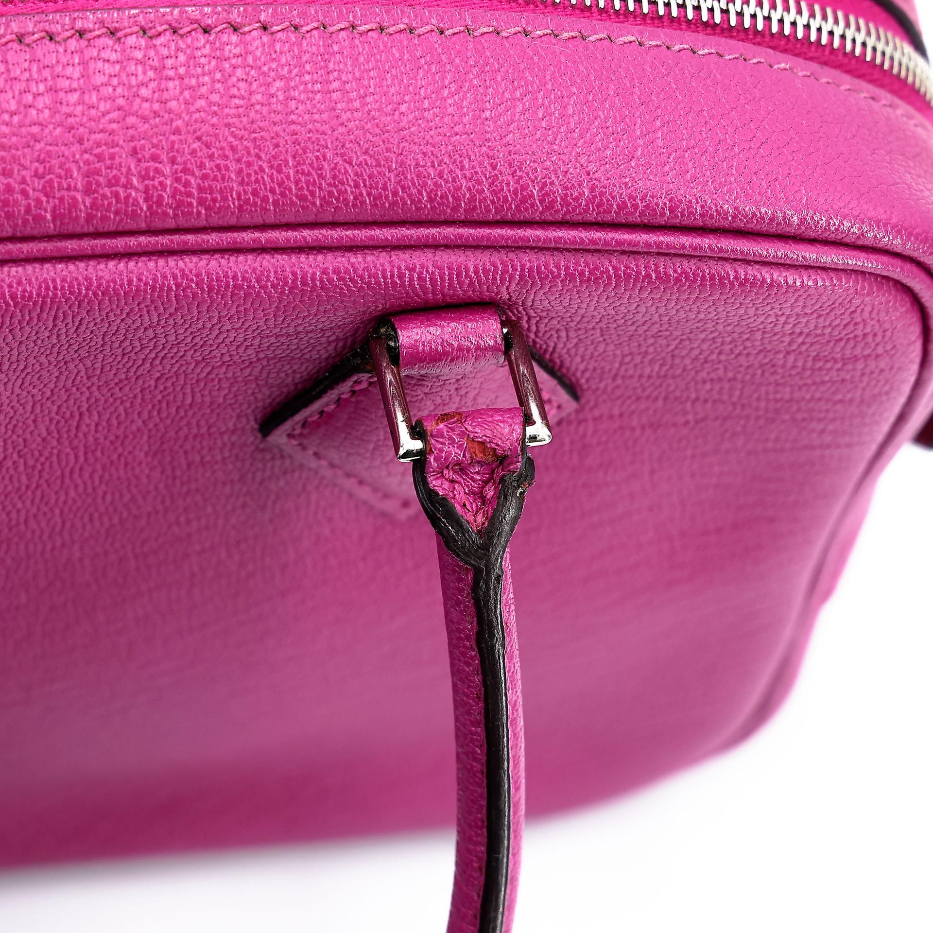 Very Good ( Rank A) HERMÈS Plume Mini Rose Purple (L3) Chevre Palladium hardware A (2017) - 7