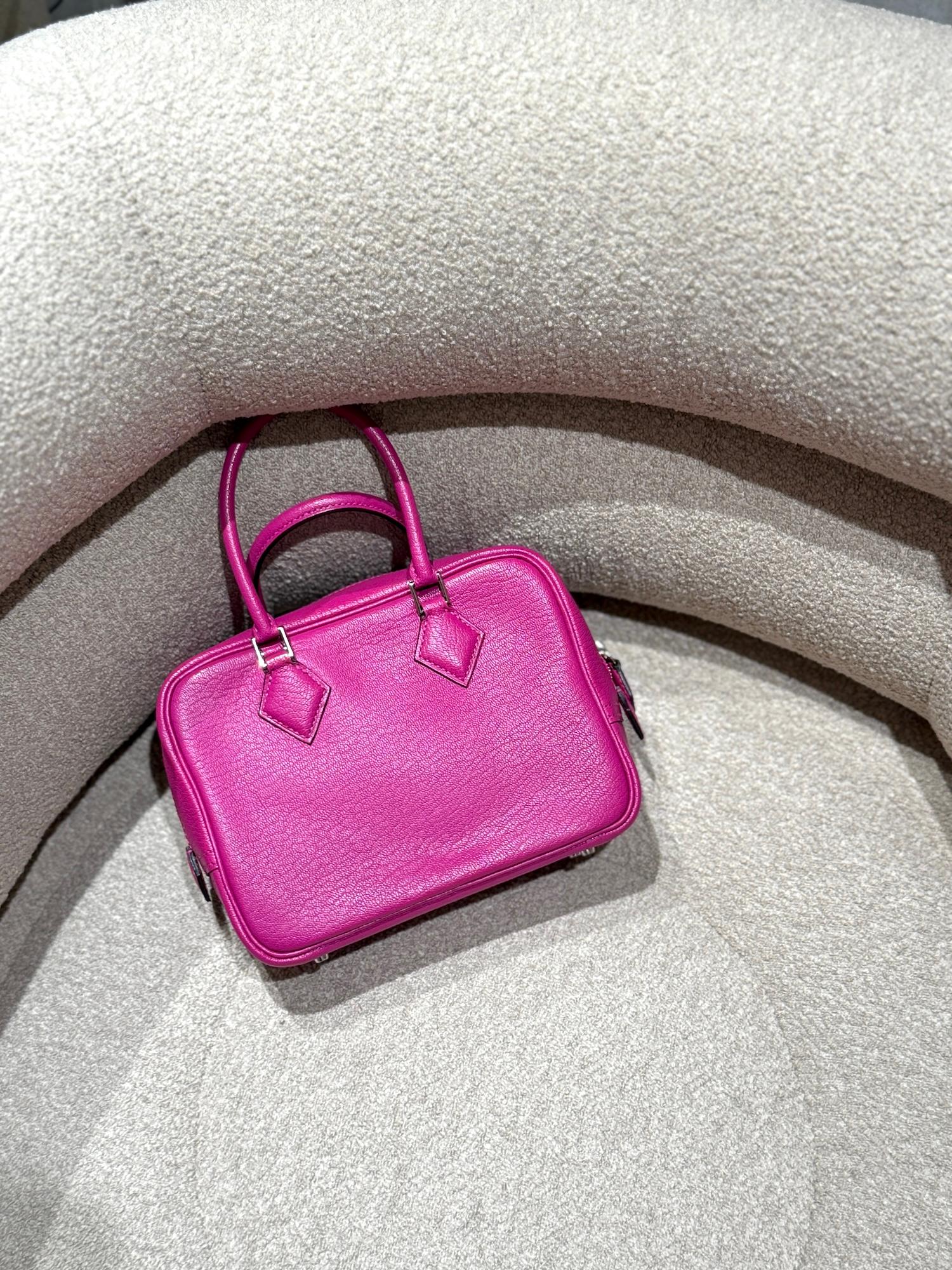 Very Good ( Rank A) HERMÈS Plume Mini Rose Purple (L3) Chevre Palladium hardware A (2017) - 3